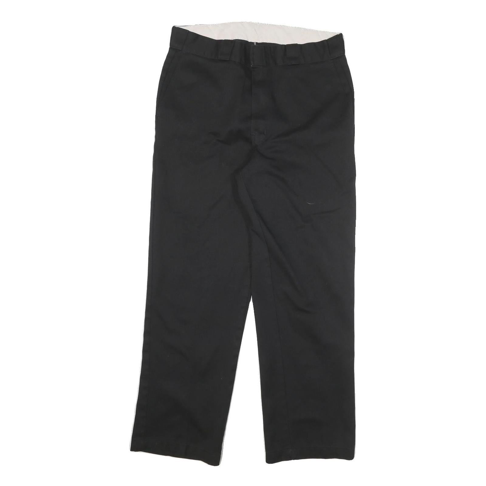DICKIES Mens Cotton Blend Black Regular Straight Trousers W32 L28 Workwear Zip Refurbished - N/A refurbished available on Cerqular