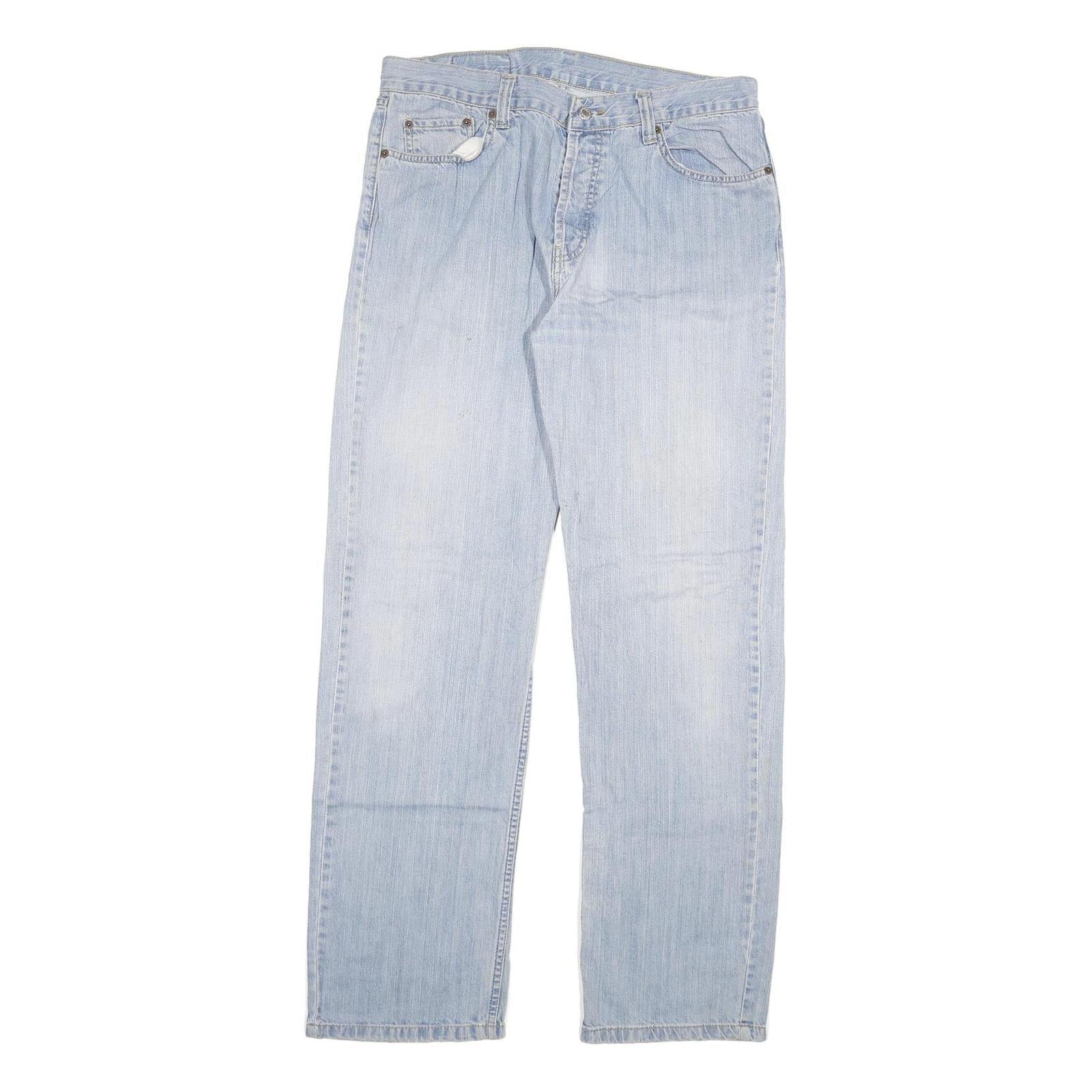 LEVI'S 501 Mens Jeans Blue Regular Straight Denim Light W34 L33 Classic Button Refurbished - N/A refurbished available on Cerqular