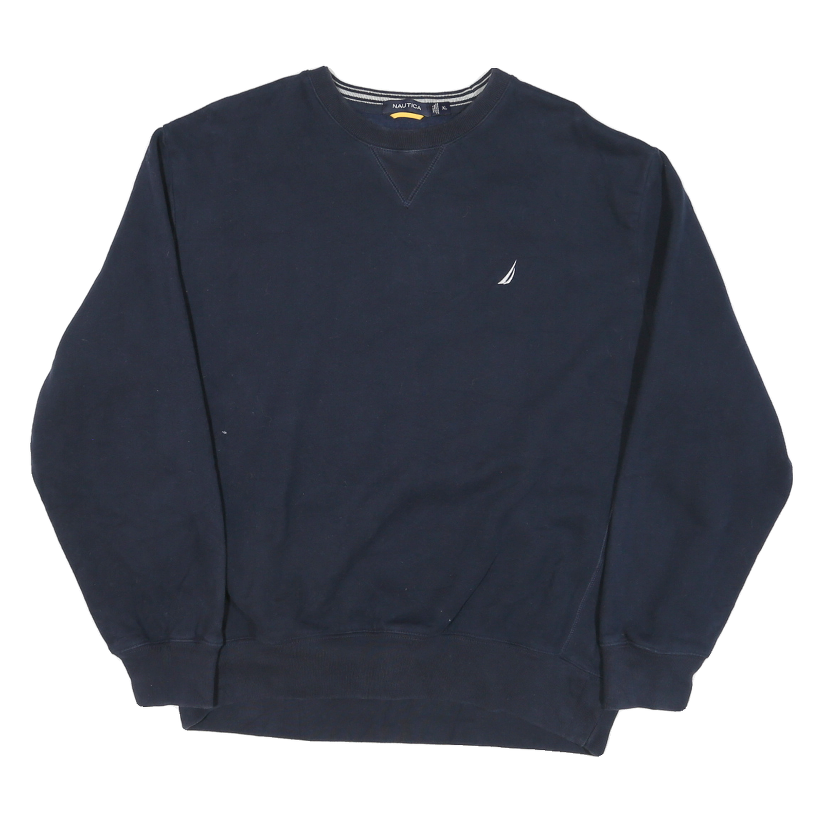 NAUTICA Mens Navy Blue Cotton Blend Crew Neck XL Classic Logo Sweatshirt Refurbished - N/A refurbished available on Cerqular