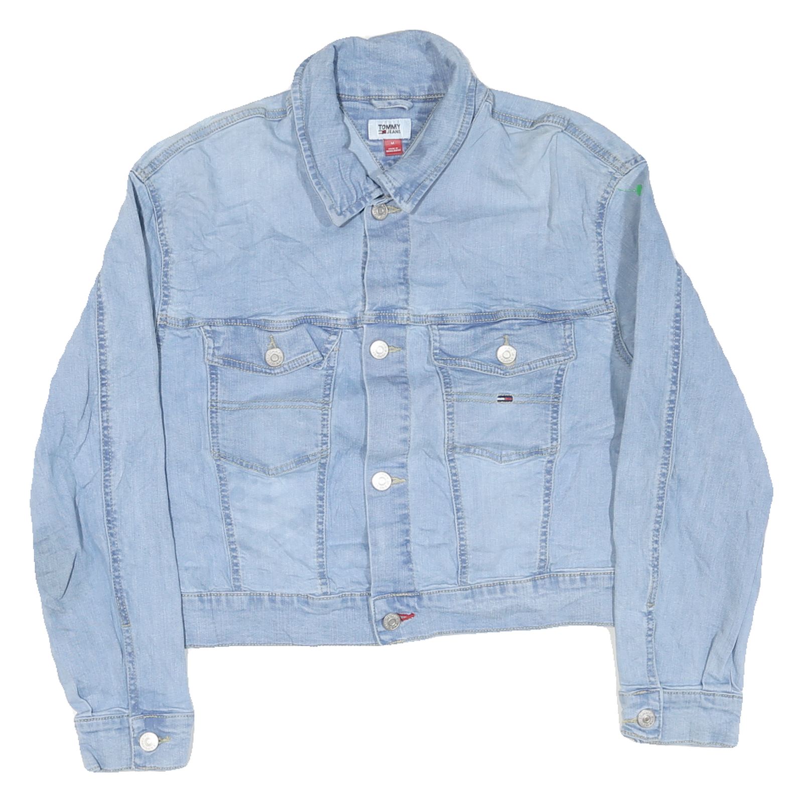 TOMMY HILFIGER Mens Blue Denim Jacket M Cotton Blend Button Casual Classic Refurbished - N/A refurbished available on Cerqular