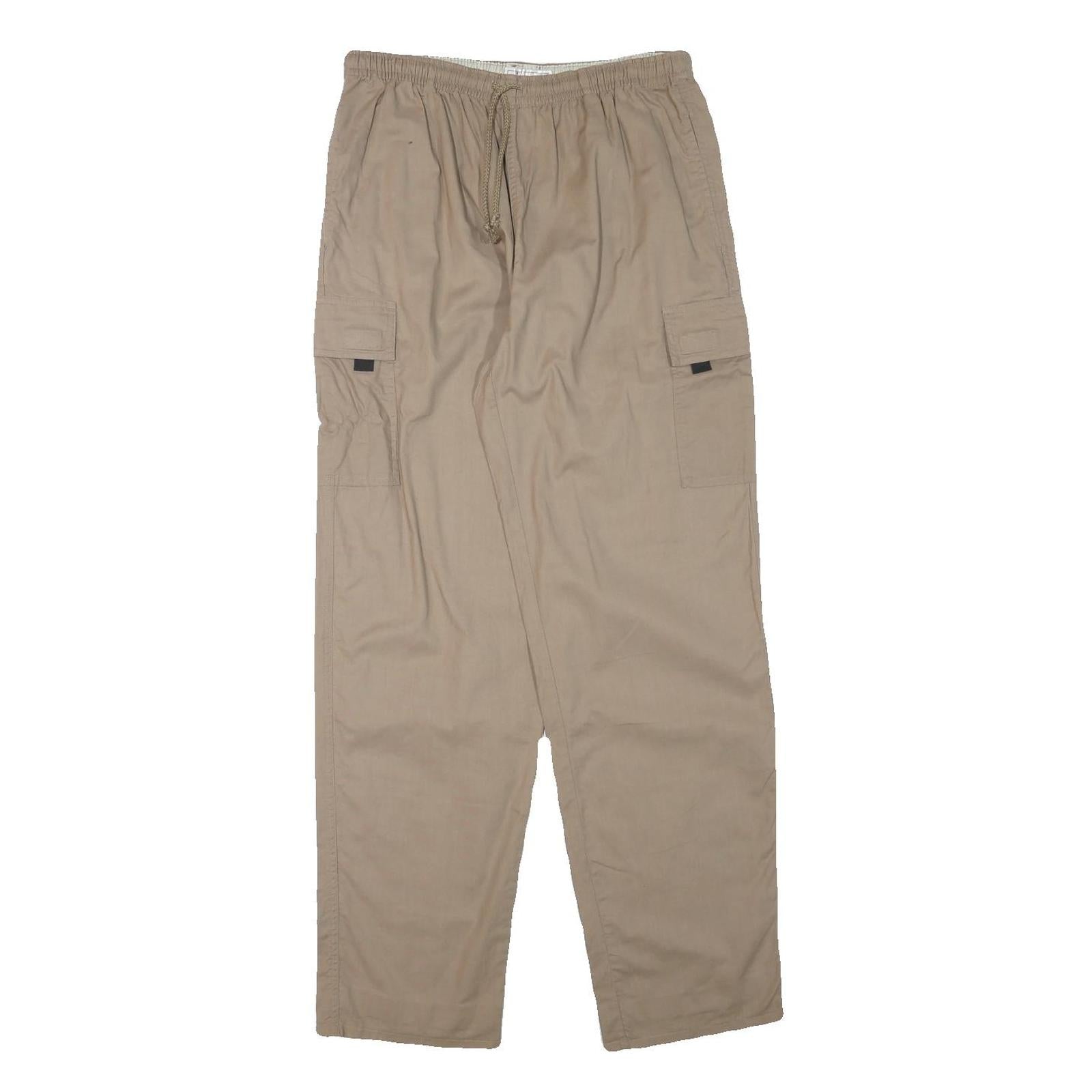 PRIORITY Mens Cotton Blend Beige Relaxed Drawstring Cargo Trousers W28 L30 Refurbished - N/A refurbished available on Cerqular