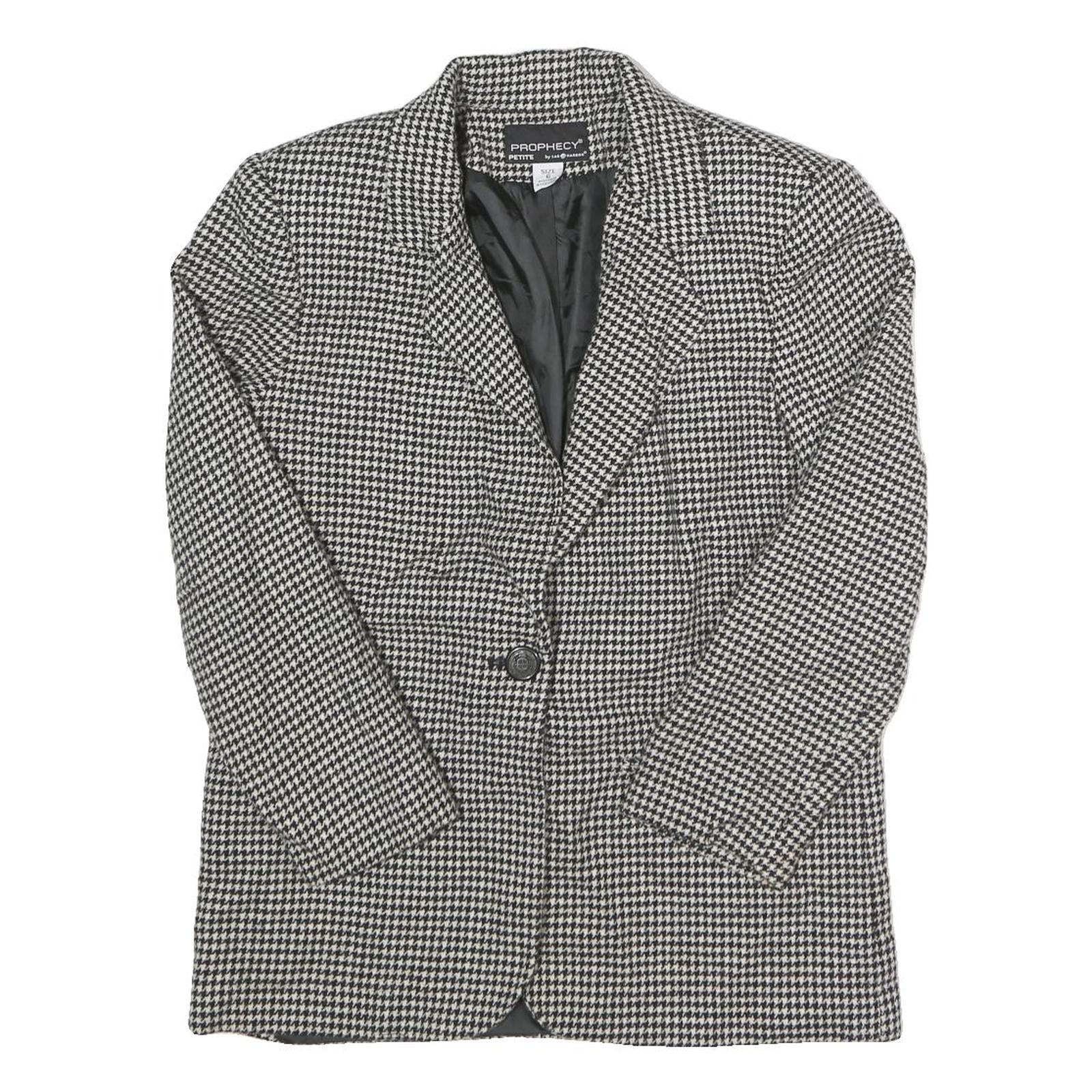 PROPHECY Womens Black & White Houndstooth Tailored Jacket UK 10 Wool Blend Refurbished - N/A refurbished available on Cerqular