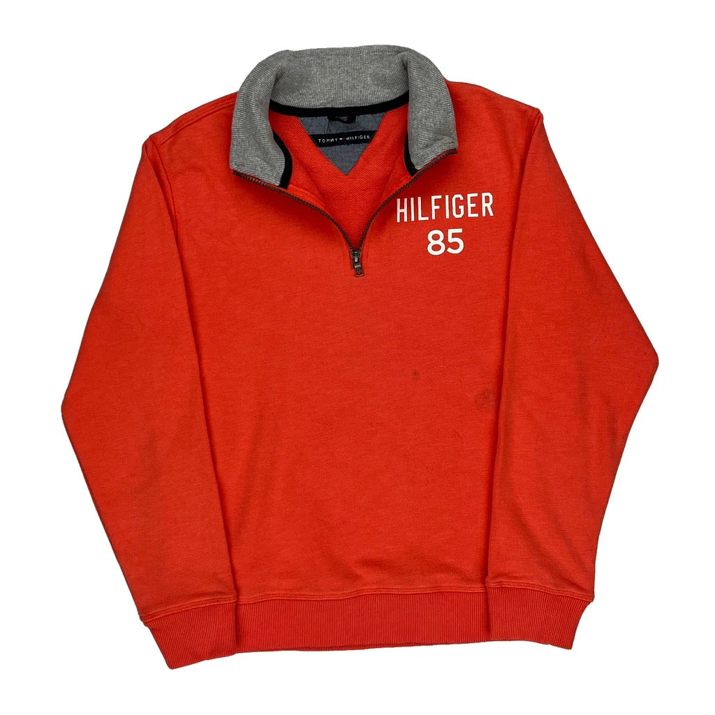 Buy Tommy Hilfiger 1/4 Zip - Small Orange Cotton Refurbished - $28.13 Tommy Hilfiger 1/4 Zip - Small Orange Cotton Refurbished - Thrifted (note: this is a term often used to describe second- refurbished available on Cerqular