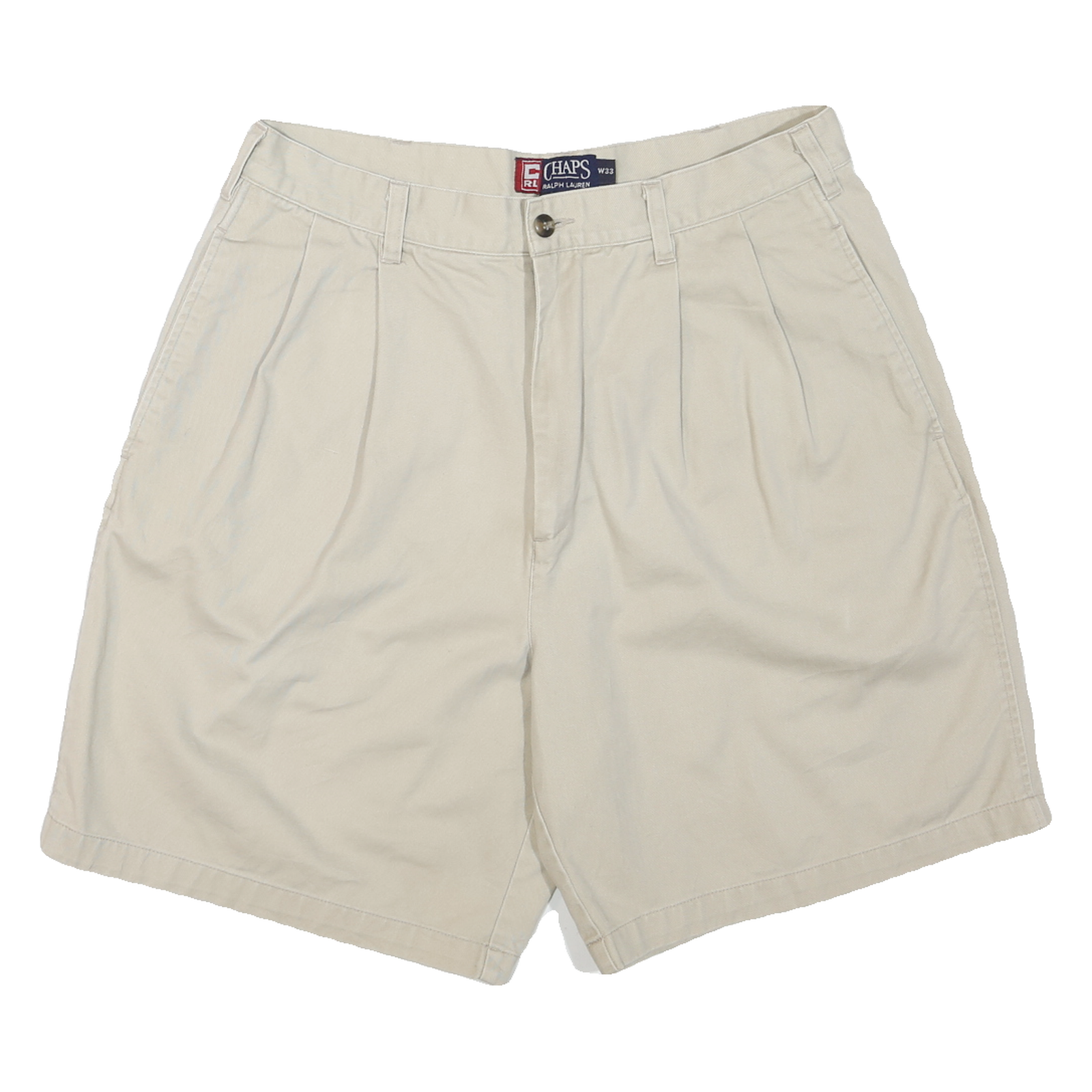CHAPS Womens Shorts Beige Casual Plain M W33 Cotton Blend Summer Refurbished - N/A refurbished available on Cerqular
