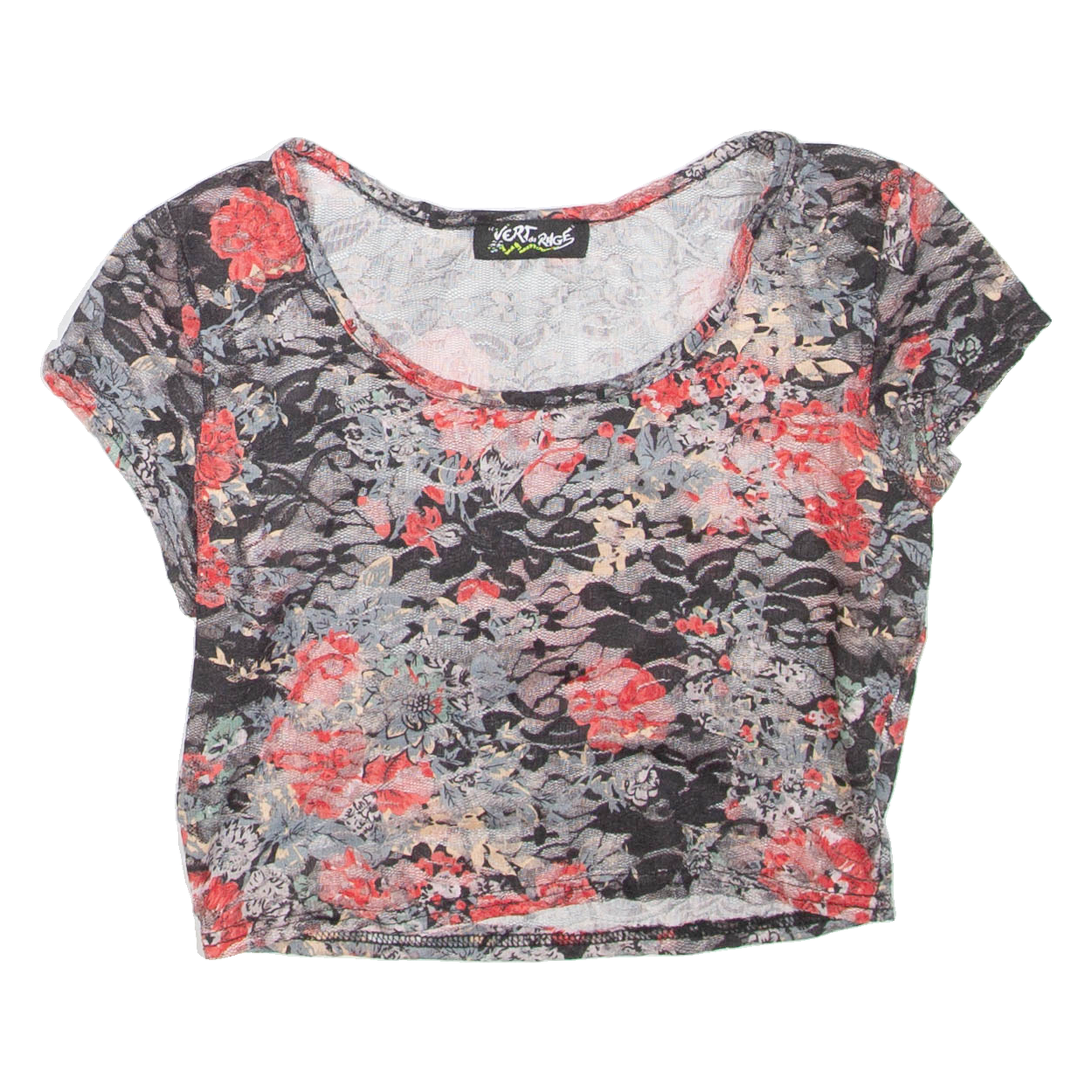 Womens Cropped Top Black Floral S Refurbished - N/A refurbished available on Cerqular