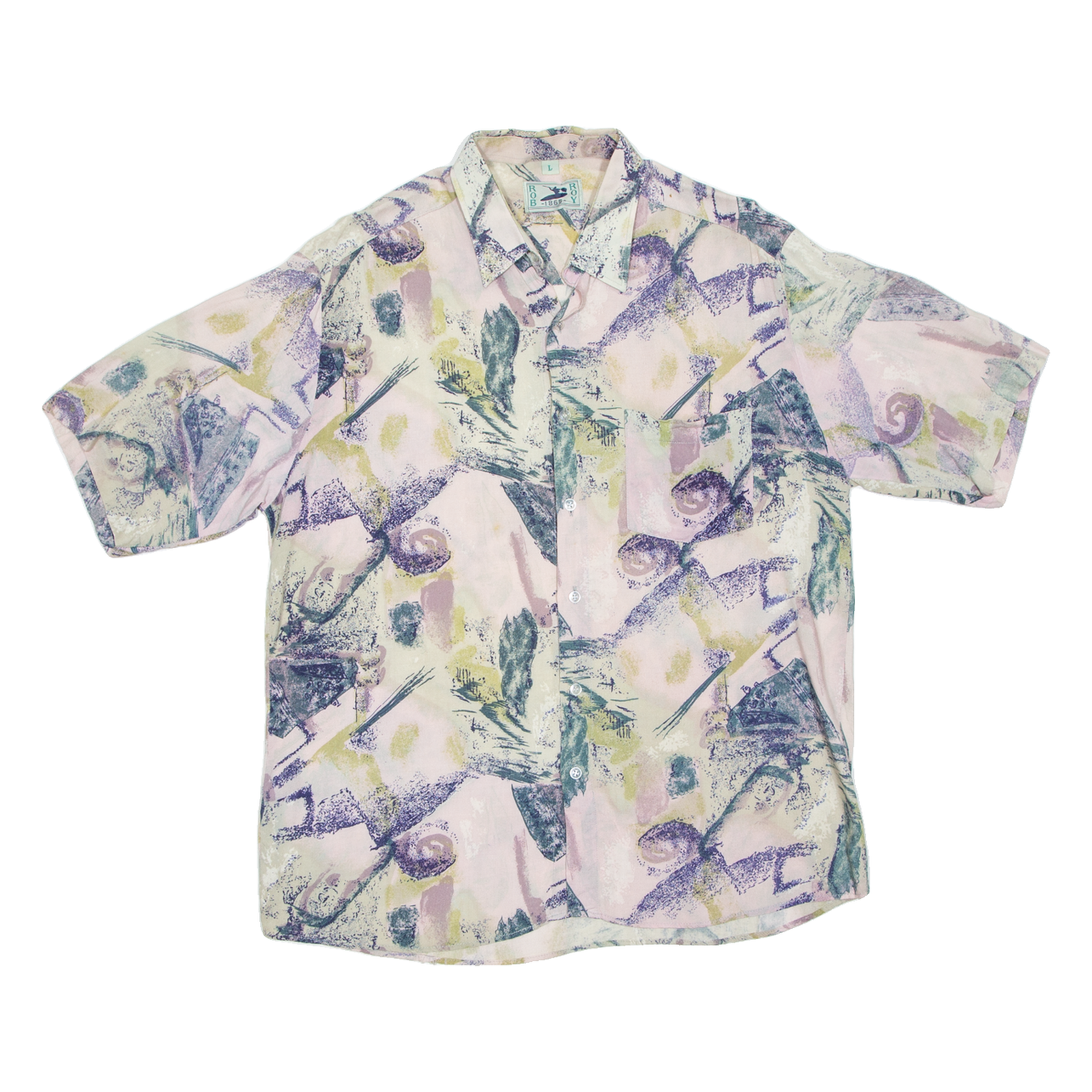 Mens Shirt Purple Crazy Pattern L Refurbished - N/A refurbished available on Cerqular
