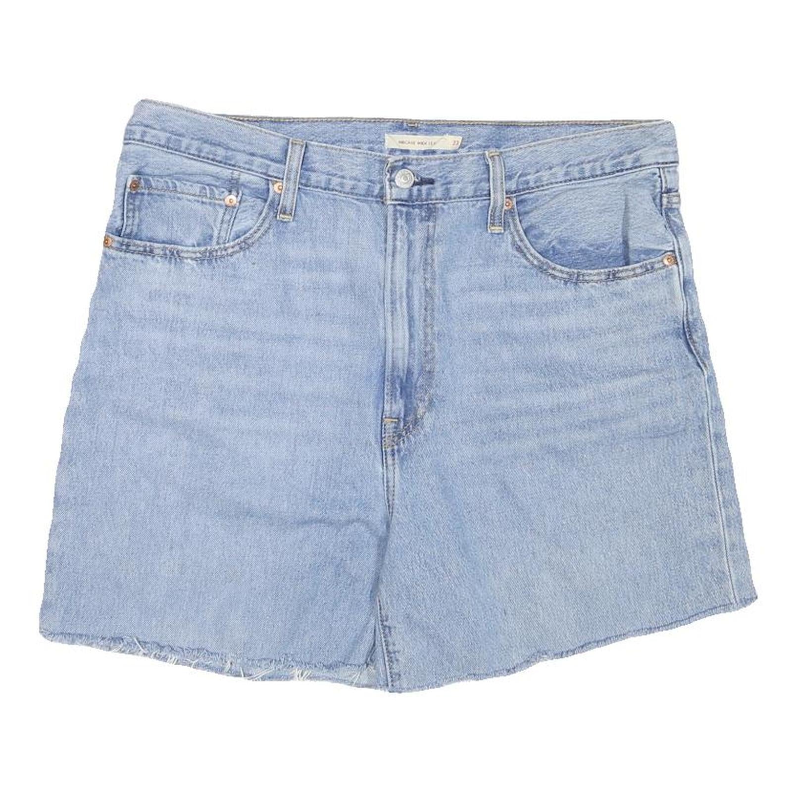 LEVI'S Mens Shorts Blue Denim Casual M W36 Cotton Blend Light Wash Raw Hem Refurbished - N/A refurbished available on Cerqular