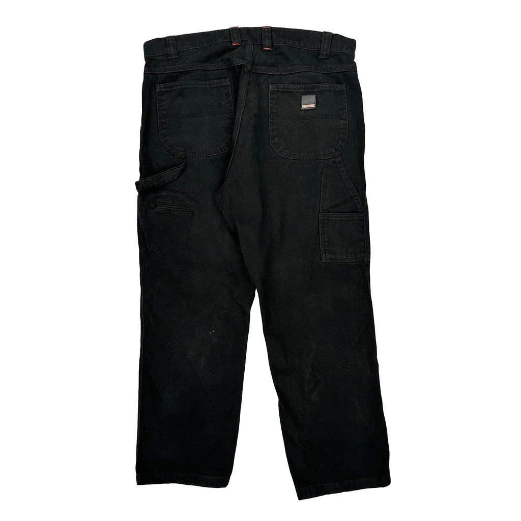 Unbranded Carpenter Trousers - 35W 30L Black Cotton Refurbished - Thrifted (note: this is a term often used to describe second- refurbished available on Cerqular