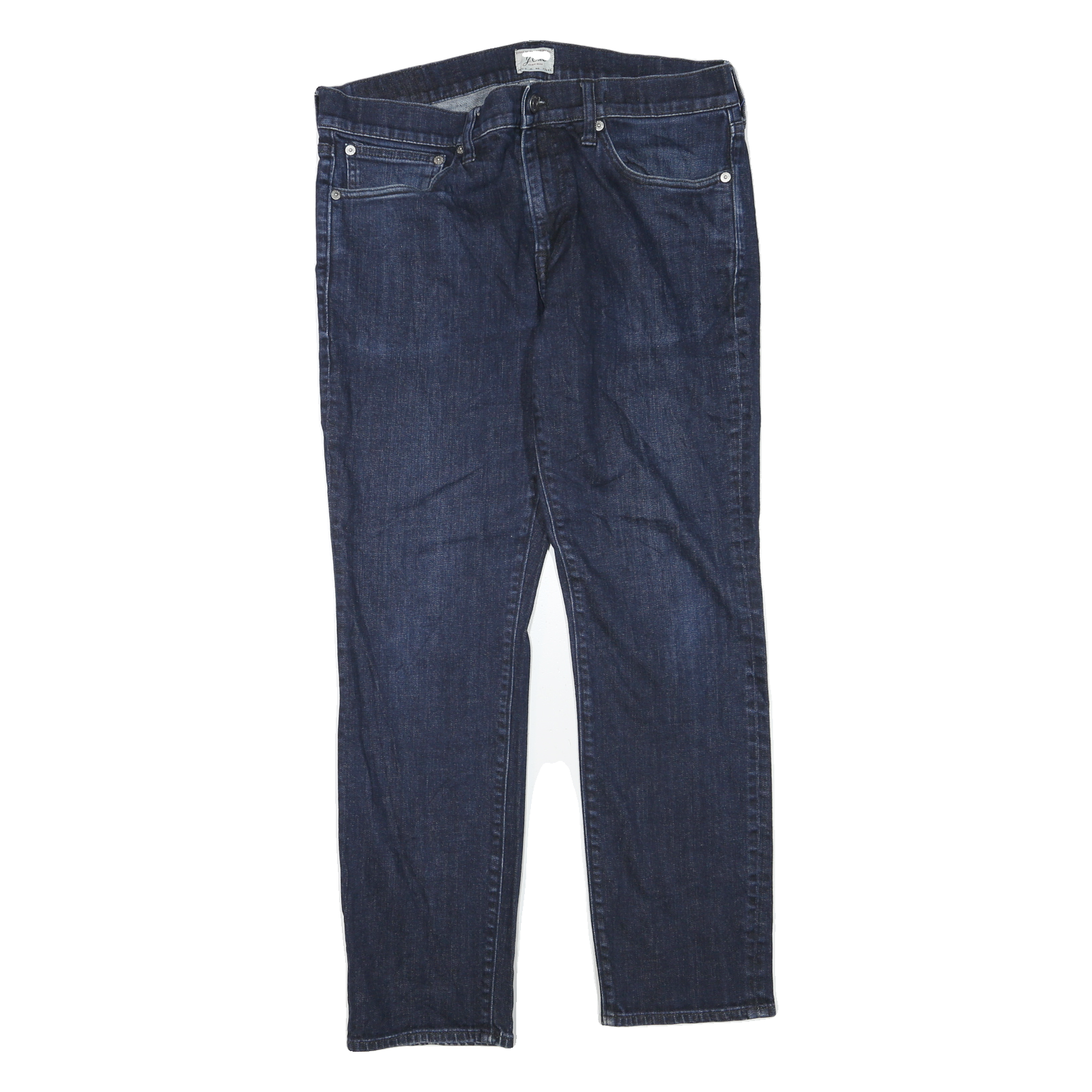 J.CREW Womens Dark Blue Regular Straight Denim Jeans W34 L30 Zip Cotton Blend Refurbished - N/A refurbished available on Cerqular