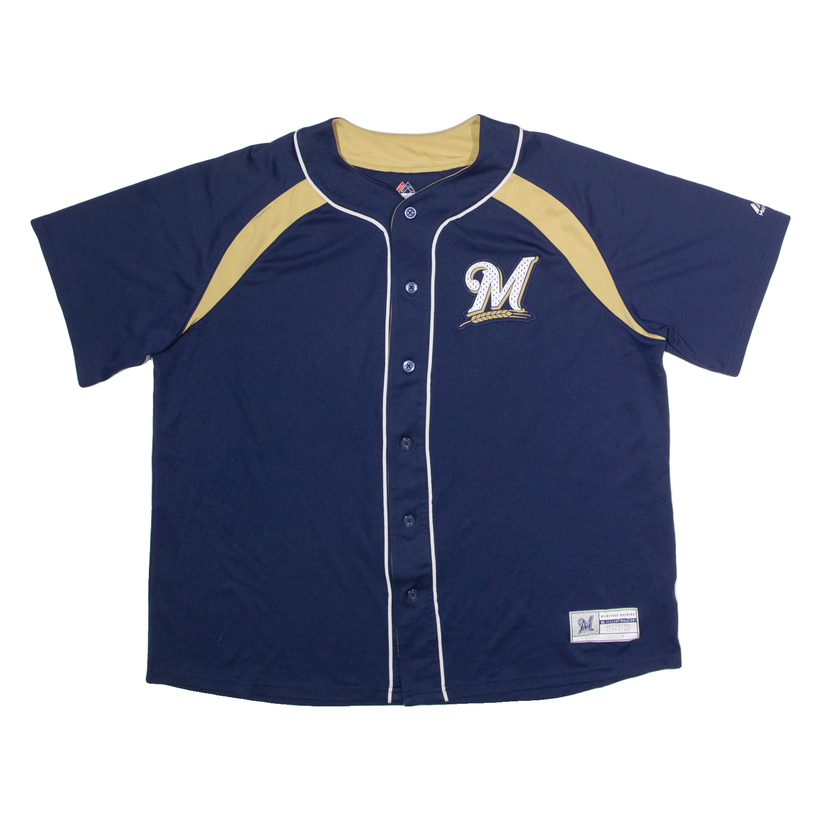 MAJESTIC Milwaukee Brewers Mens Jersey Blue USA XL Refurbished - N/A refurbished available on Cerqular