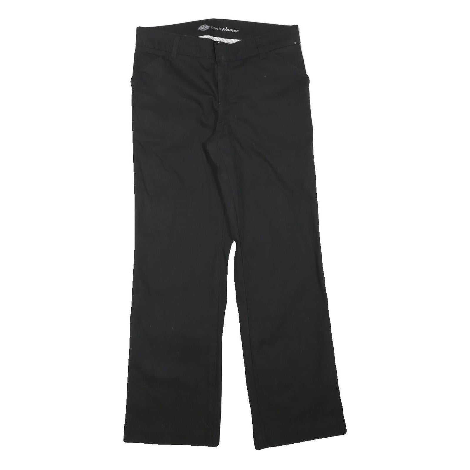DICKIES Womens Black Regular Fit Straight Leg Cotton Blend Trousers W30 L29 Refurbished - N/A refurbished available on Cerqular