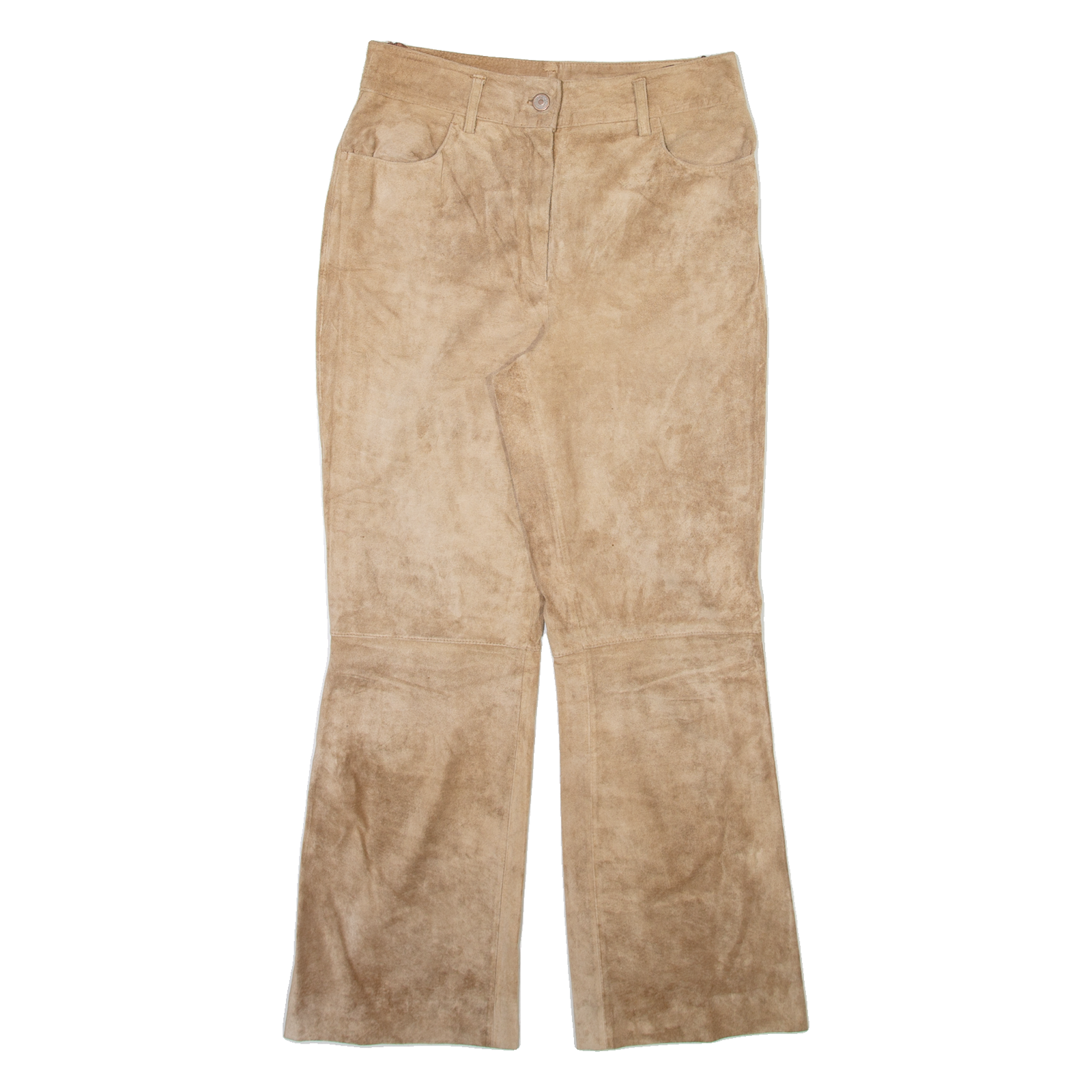 Womens Leather Trousers Beige Regular Bootcut W28 L28 Refurbished - N/A refurbished available on Cerqular