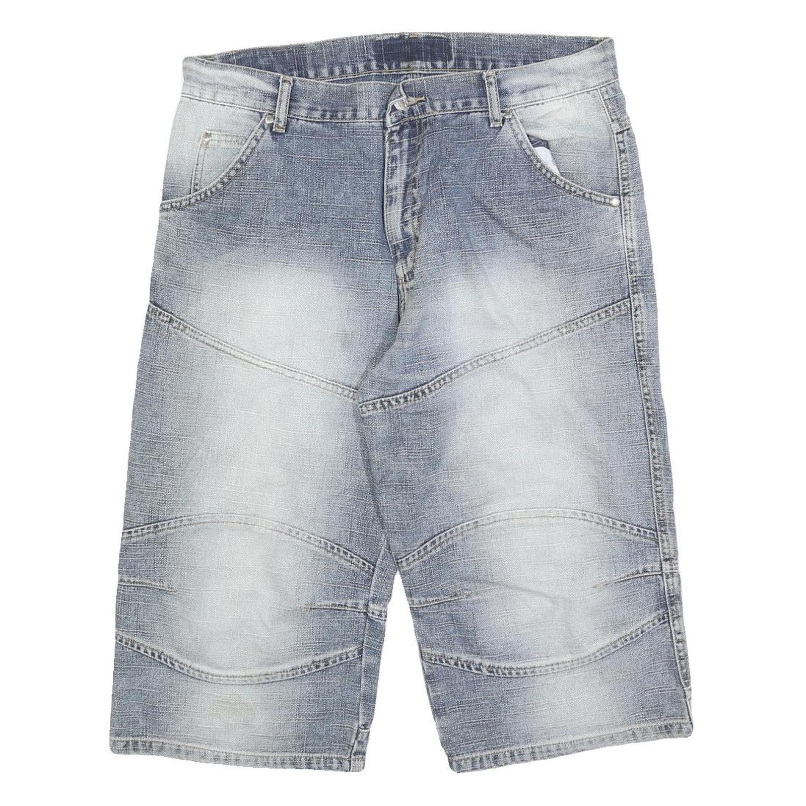 CENTILMEN Mens Denim Blue Casual Shorts M W34 Cotton Blend Comfortable Fit Refurbished - N/A refurbished available on Cerqular