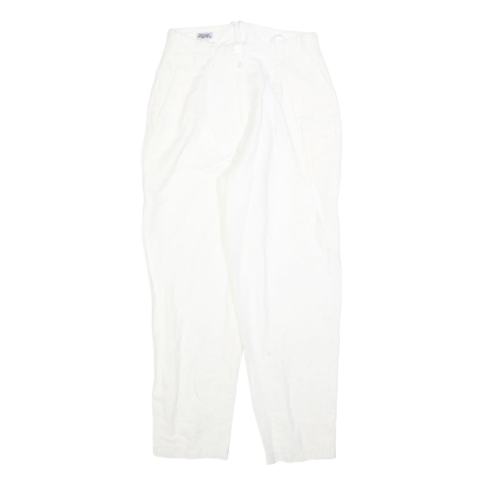 LIZA M Womens Cotton Blend White Regular Fit Straight Leg Trousers W28 L28 Refurbished - N/A refurbished available on Cerqular