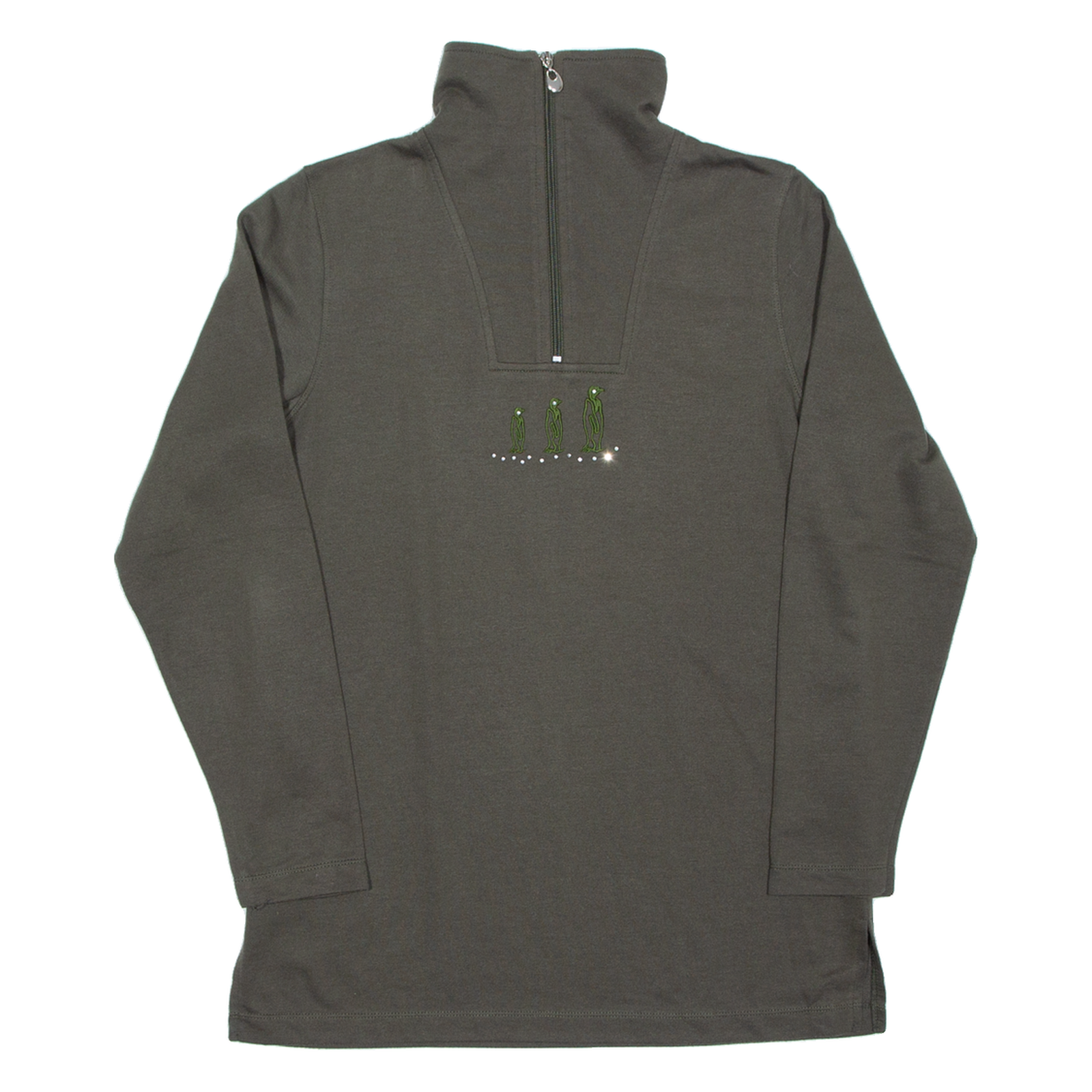 Womens Sweatshirt Green 1/4 Zip UK 10 Refurbished - N/A refurbished available on Cerqular