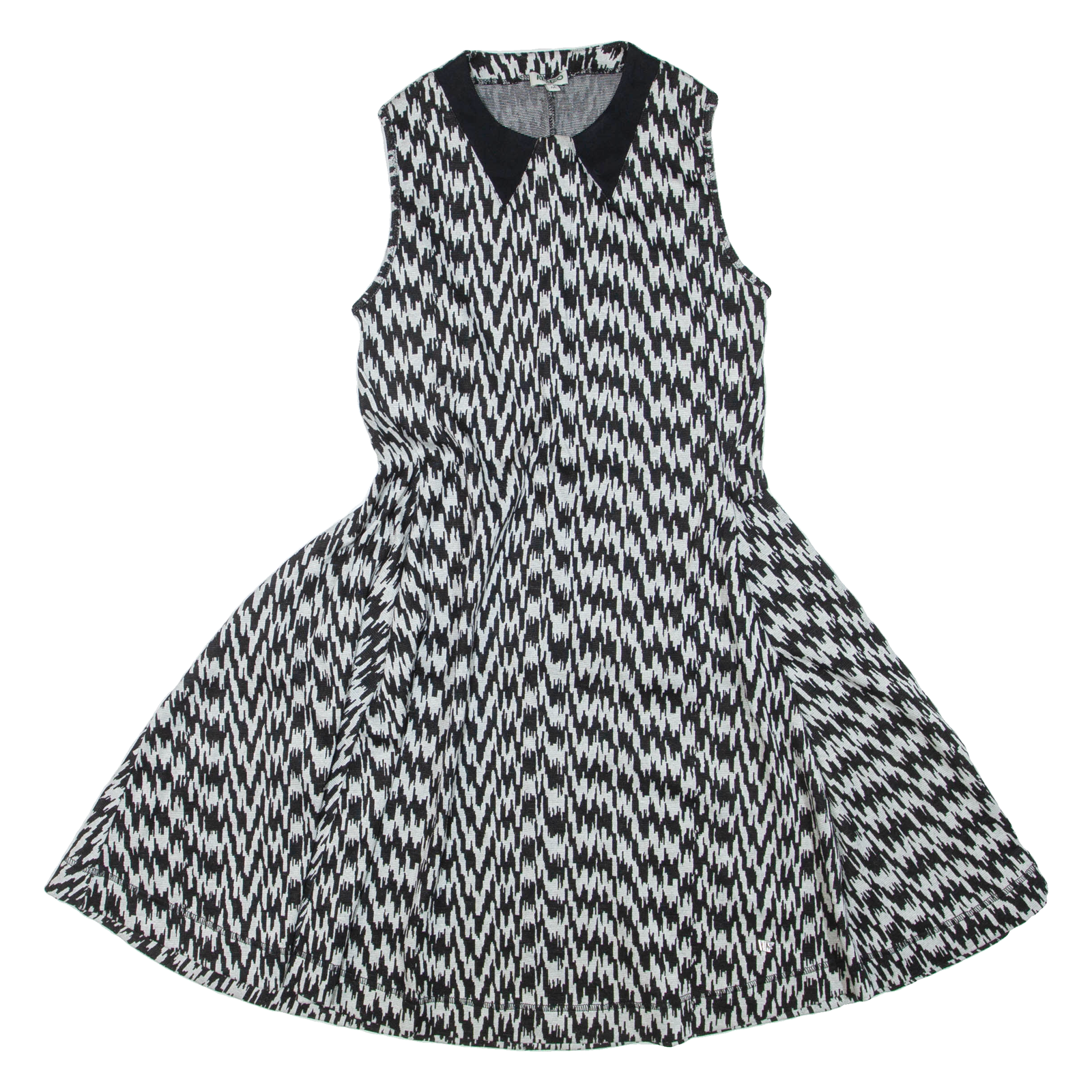 KENZO Womens Fit & Flare Dress Black Houndstooth Sleeveless Short M Refurbished - N/A refurbished available on Cerqular