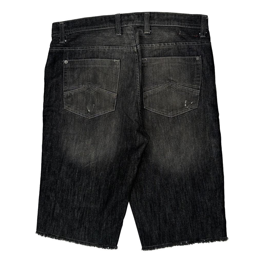 Free Planet Denim Shorts - 34W 11L Black Cotton Blend Refurbished - Thrifted (note: this is a term often used to describe second- refurbished available on Cerqular