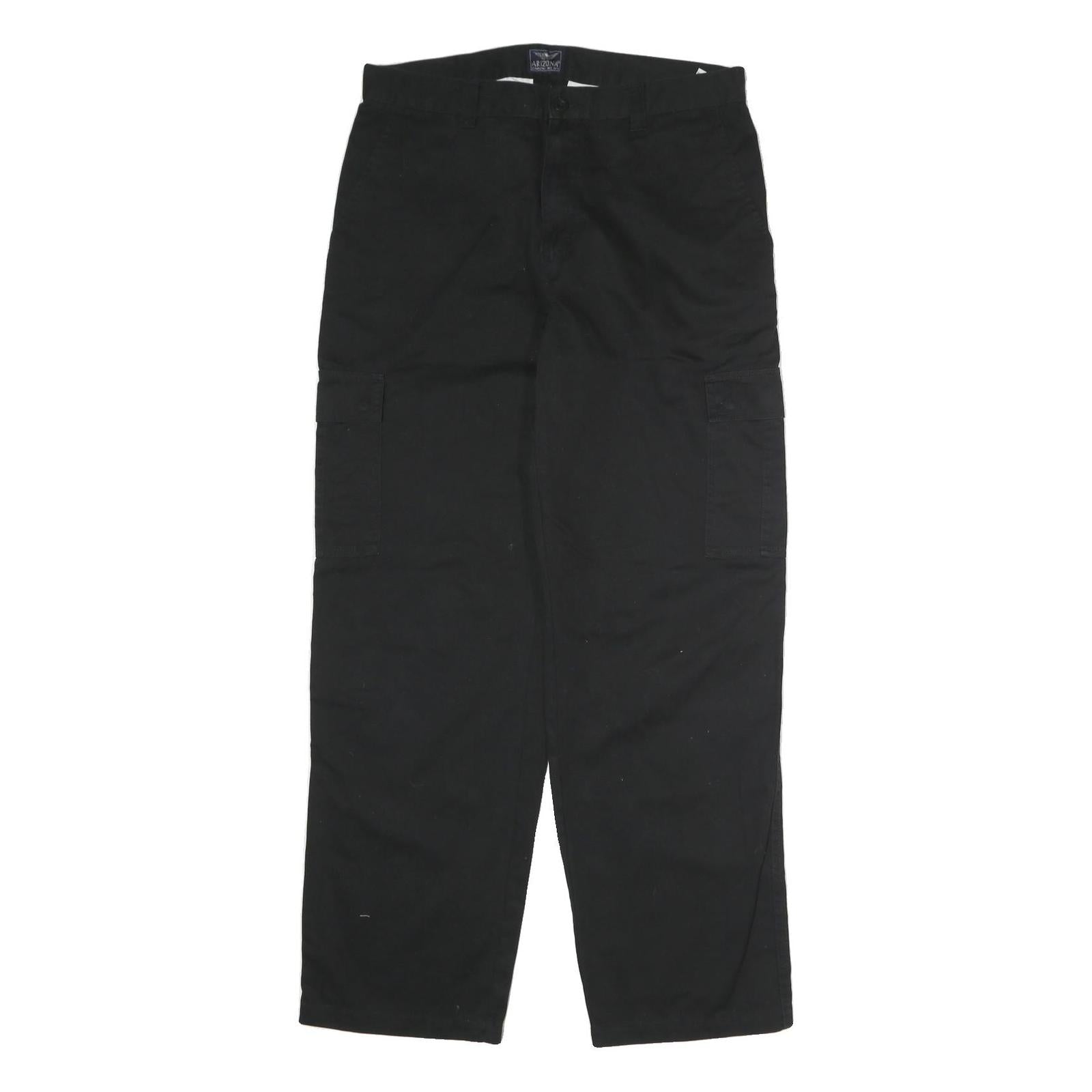 ARIZONA JEAN COMPANY Mens Cotton Blend Black Regular Cargo Trousers W34 L30 Refurbished - N/A refurbished available on Cerqular