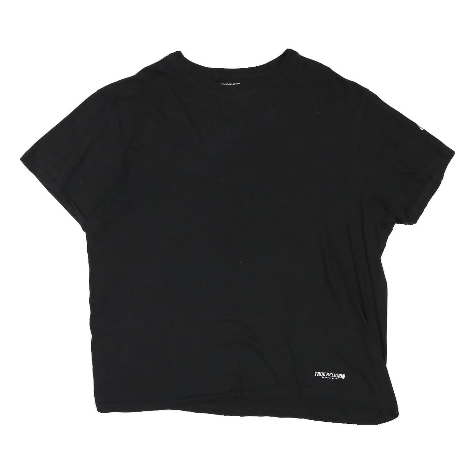 TRUE RELIGION Mens Black Graphic T-Shirt XL Short Sleeve Crew Neck Cotton Blend Refurbished - N/A refurbished available on Cerqular