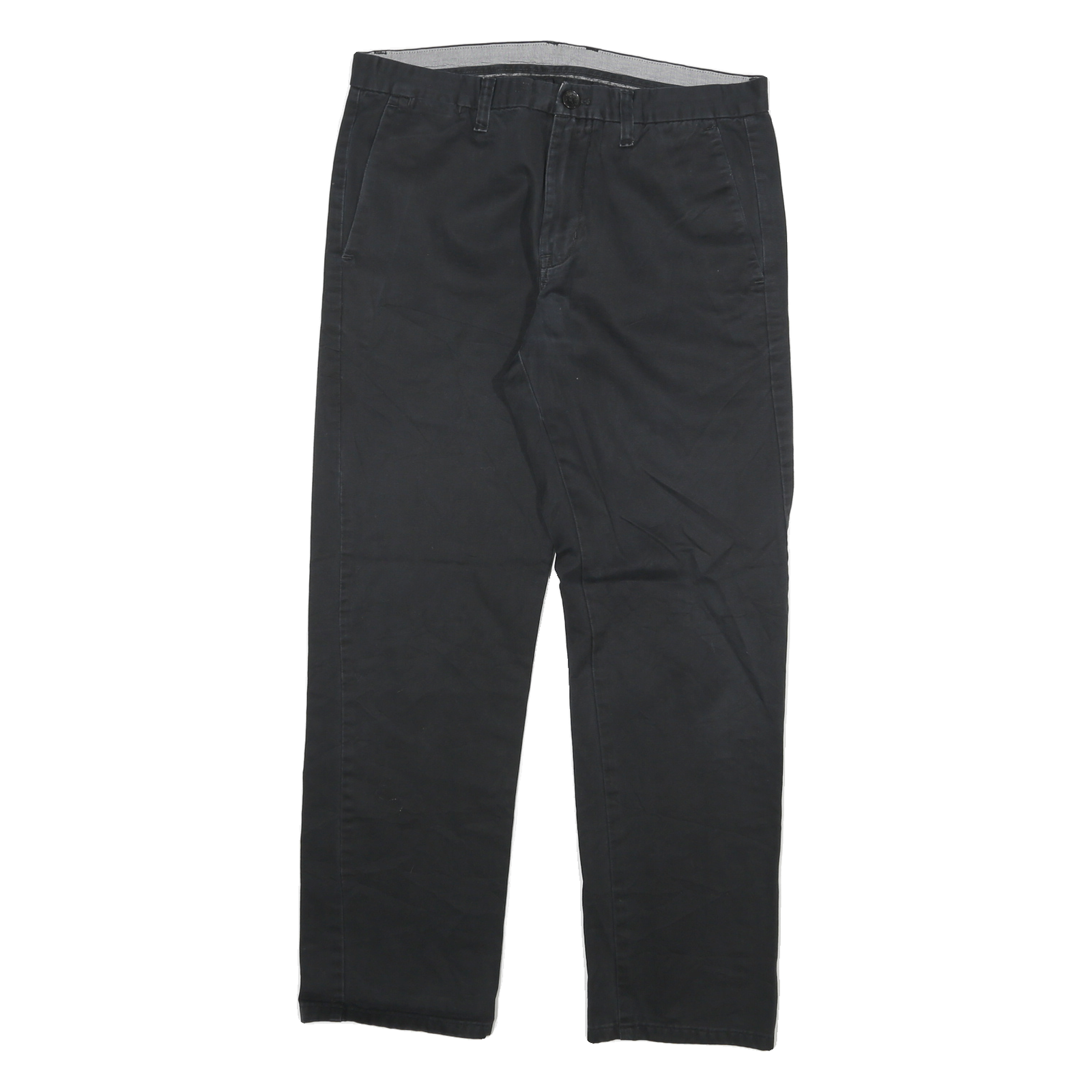 CALVIN KLEIN Womens Cotton Blend Black Slim Straight Trousers W29 L26 Stylish Refurbished - N/A refurbished available on Cerqular