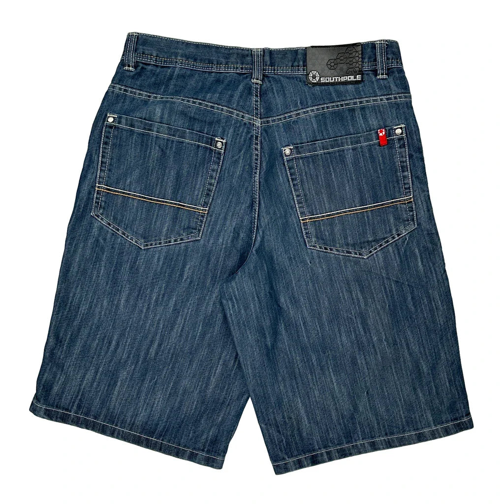 Southpole Denim Shorts - 36W 12L Blue Cotton Blend Refurbished - Thrifted (note: this is a term often used to describe second- refurbished available on Cerqular