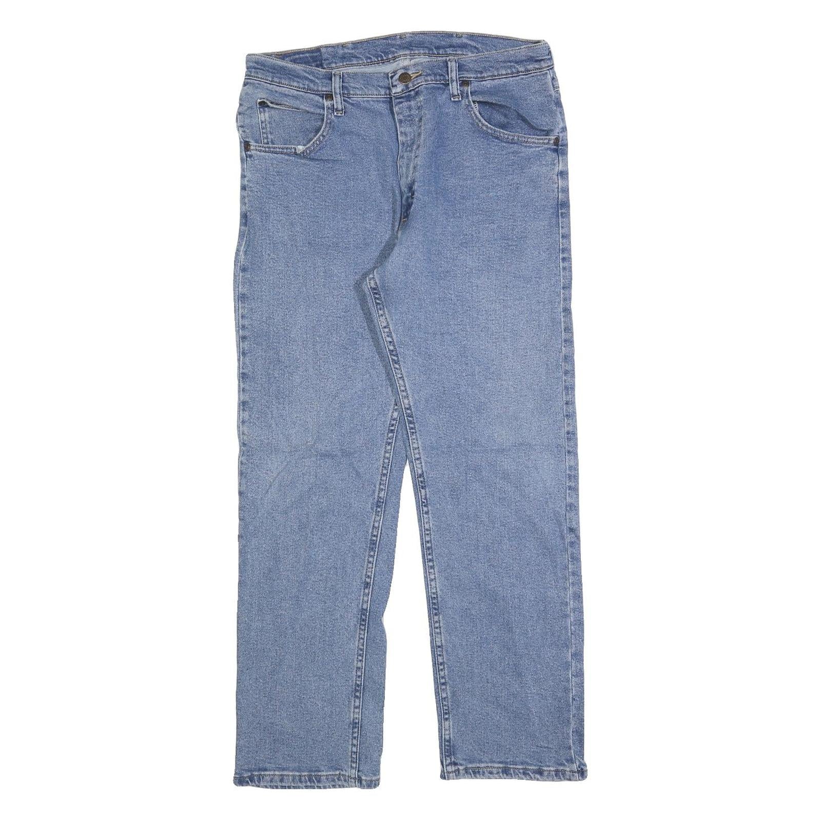 WRANGLER Mens Regular Fit Blue Denim Jeans Cotton Blend Zip W34 L30 Classic Refurbished - N/A refurbished available on Cerqular