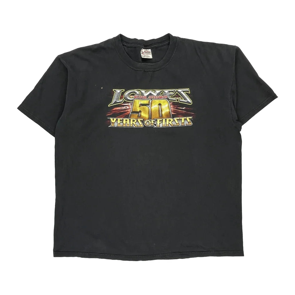 Lowe'S 50 Years Of Firsts Chase Authentics Nascar T-Shirt - 2XL Black Cotton Refurbished - Thrifted (note: this is a term often used to describe second- refurbished available on Cerqular