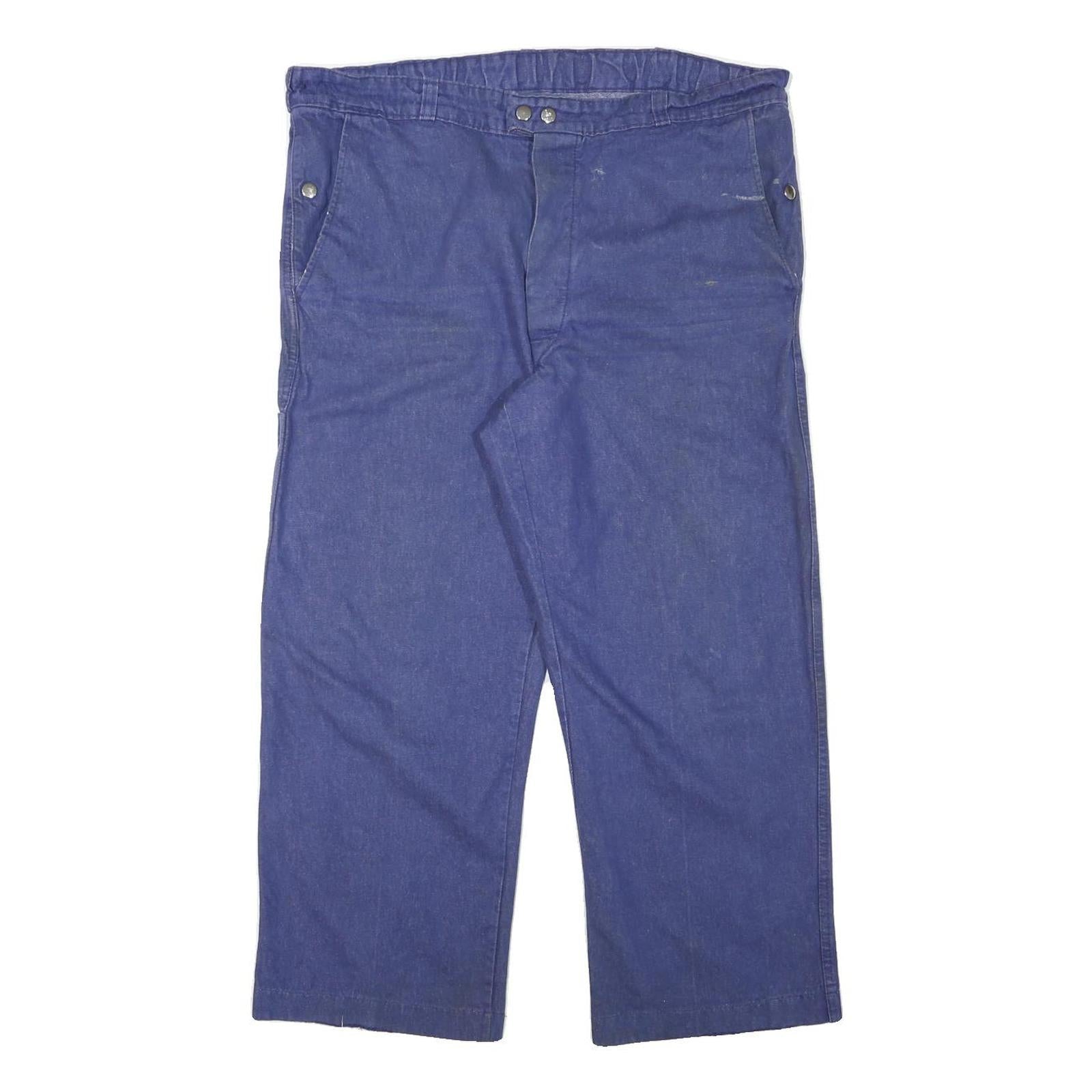 SIRNA Mens Cotton Blend Navy Relaxed Straight Trousers W38 L26 Casual Comfort Refurbished - N/A refurbished available on Cerqular