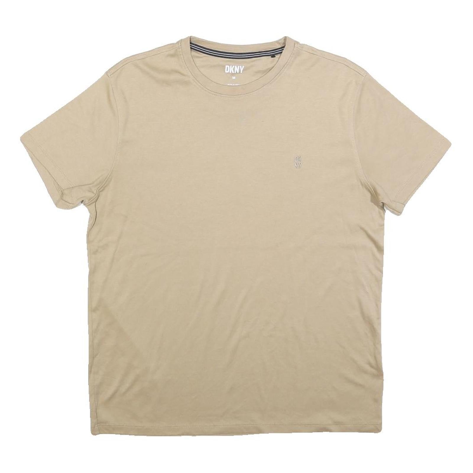 DKNY Mens Beige Cotton Blend T-Shirt M Short Sleeve Crew Neck Plain Casual Refurbished - N/A refurbished available on Cerqular