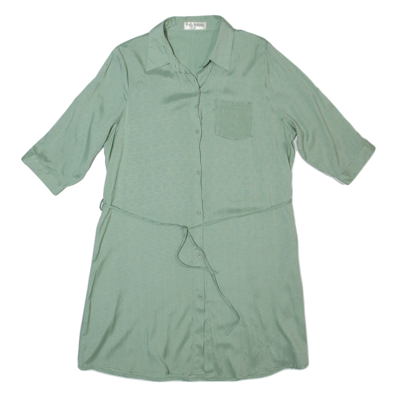 ONLY FASHION Womens Shirt Dress Green Knee Length L Refurbished - N/A refurbished available on Cerqular