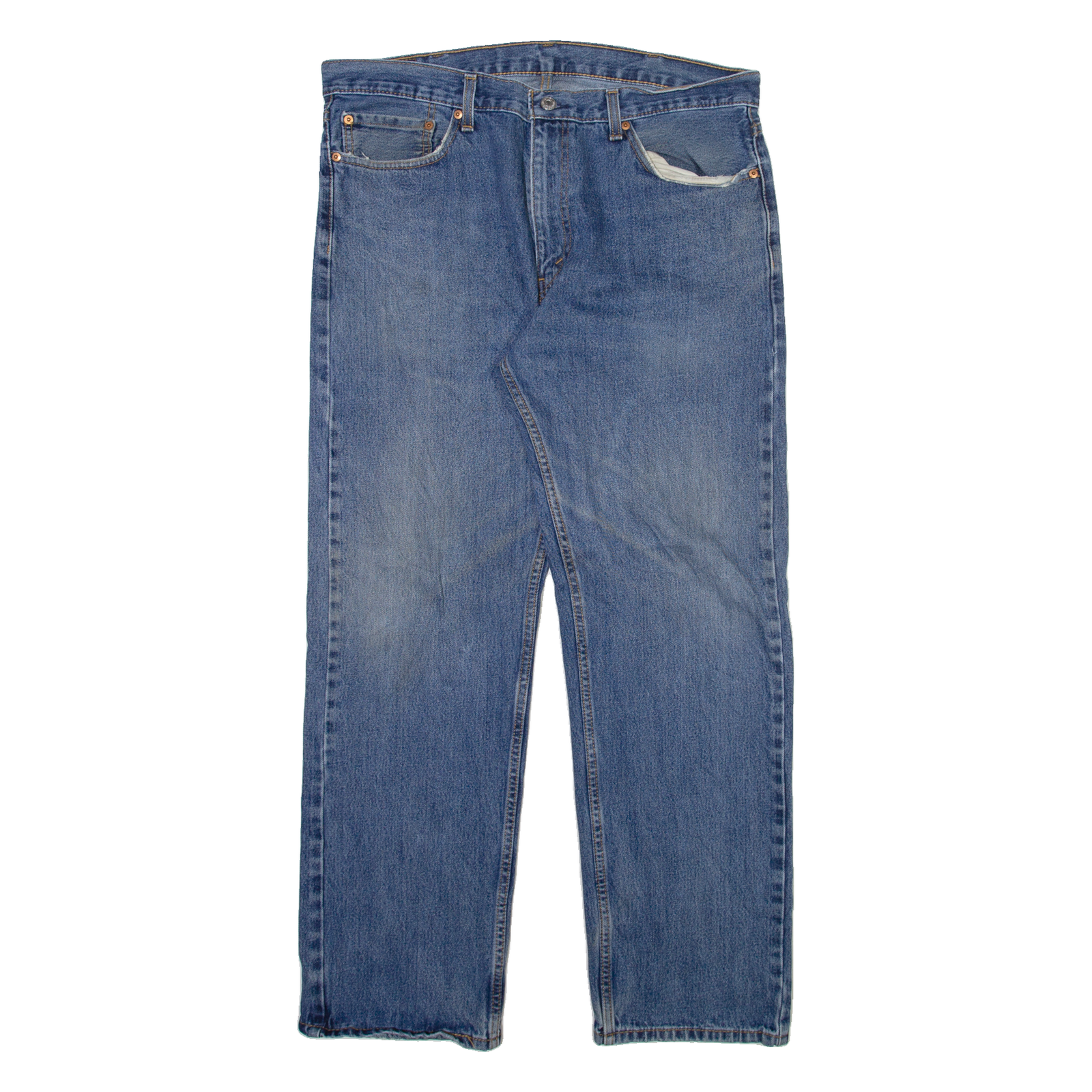 LEVI'S 505 Jeans Mens Blue Regular Straight Stone Wash W38 L32 Refurbished - N/A refurbished available on Cerqular