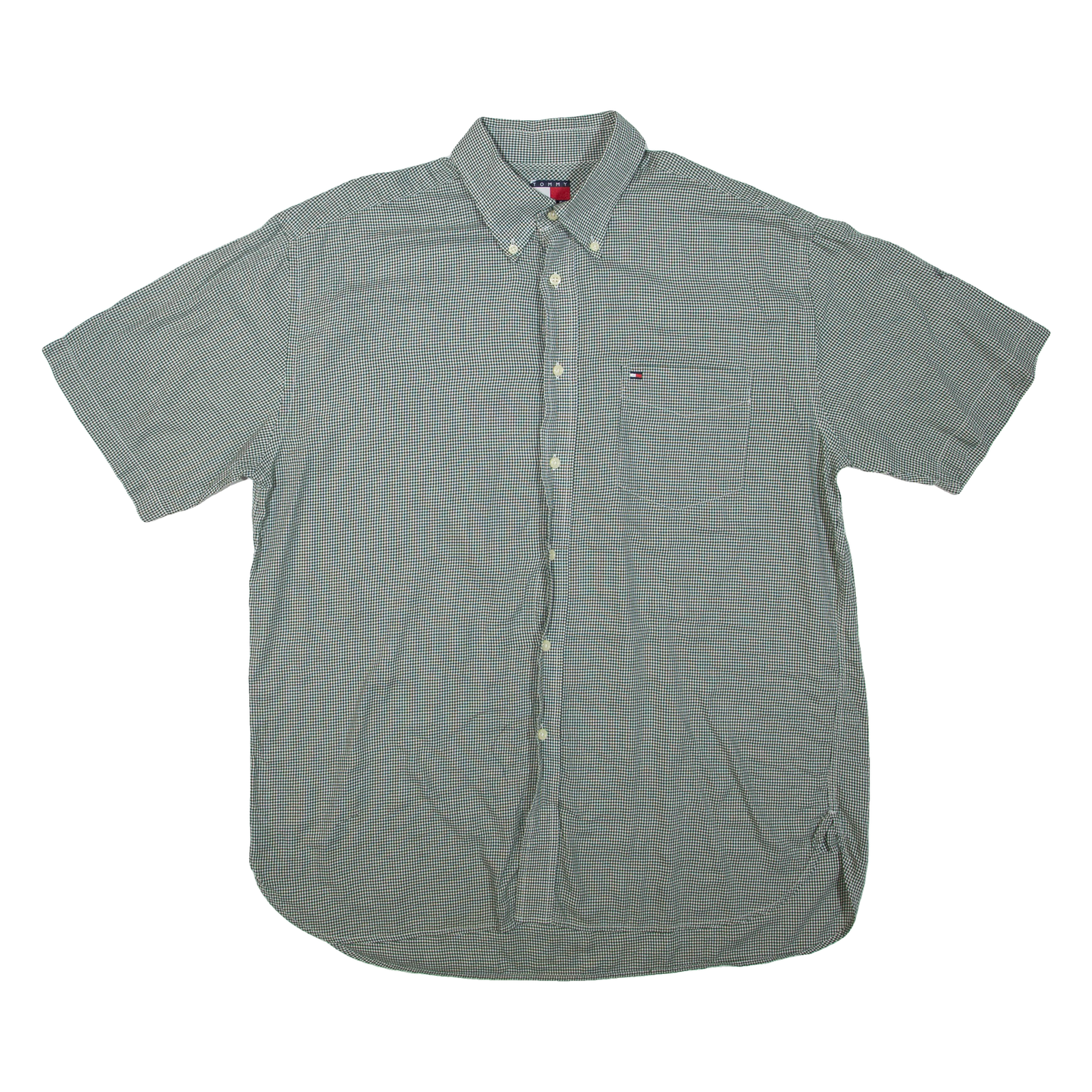 TOMMY HILFIGER Mens Shirt Green Gingham L Refurbished - N/A refurbished available on Cerqular