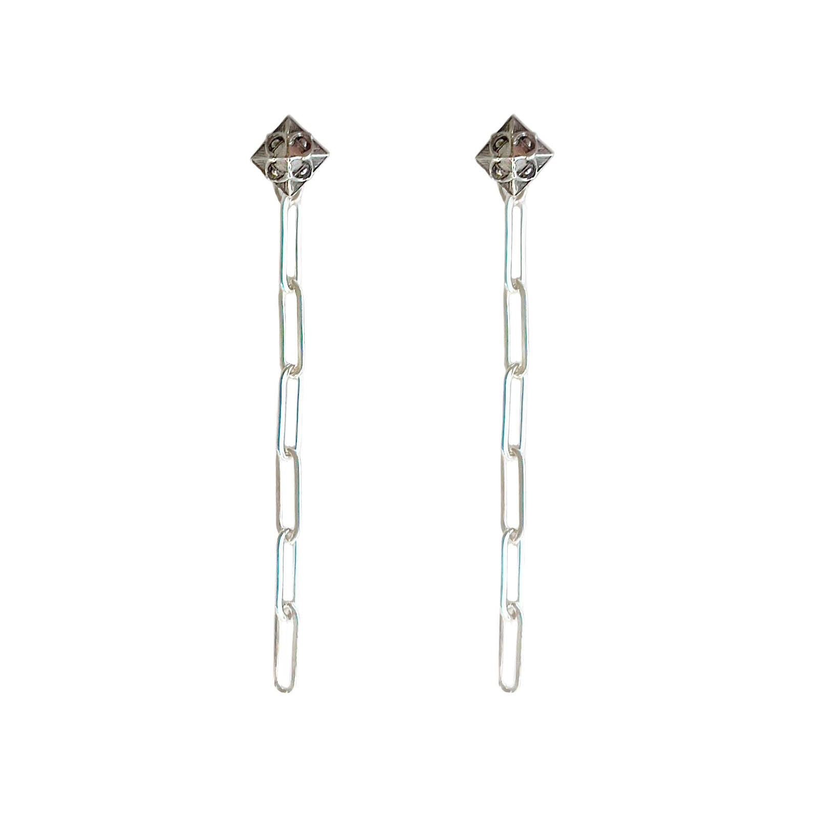Maude Earrings Silver | Size: 4 inch Refurbished - N/A (There is no well-known brand by the name "A refurbished available on Cerqular