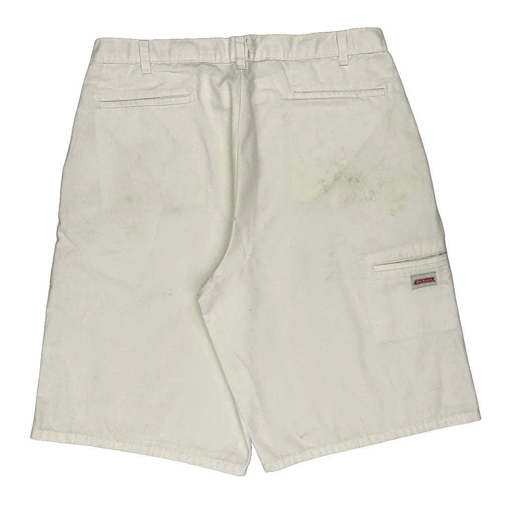 Dickies Shorts - 38W 11L White Polyester Blend Refurbished - Thrifted (note: this is a term often used to describe second- refurbished available on Cerqular