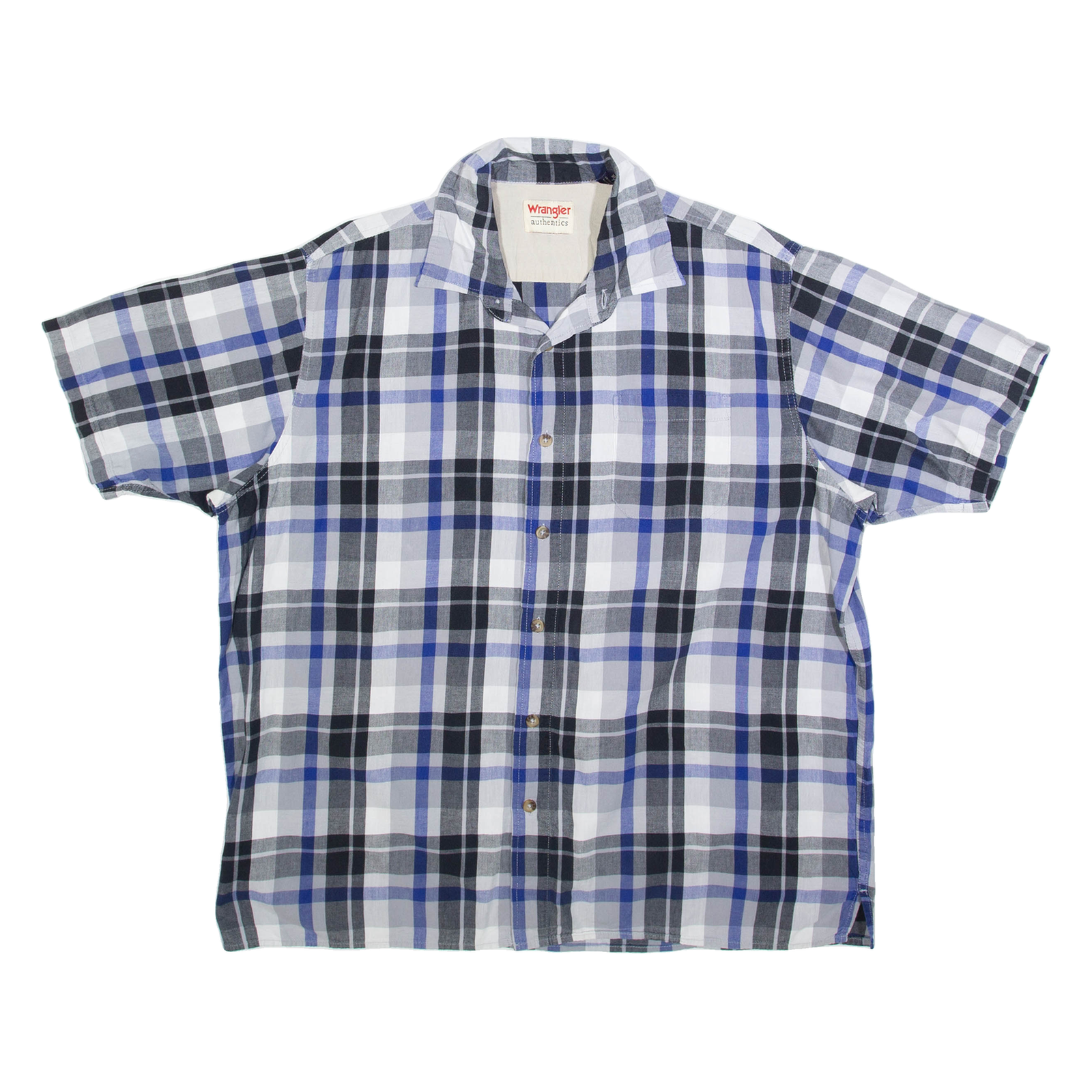WRANGLER Mens Shirt Blue Check XL Refurbished - N/A refurbished available on Cerqular
