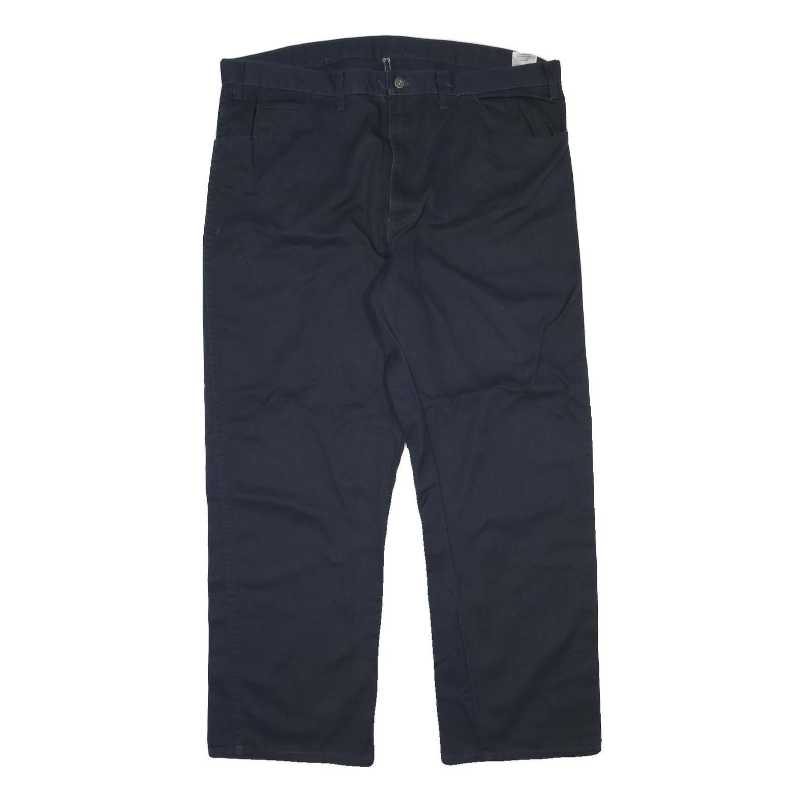 DICKIES Mens Cotton Blend Navy Regular Fit Straight Leg Trousers W42 L31 Refurbished - N/A refurbished available on Cerqular
