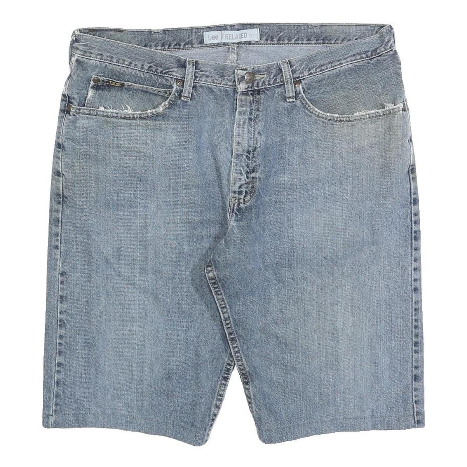 LEE Mens Denim Blue Relaxed Fit Shorts XL W38 Cotton Blend Casual Pocketed Refurbished - N/A refurbished available on Cerqular
