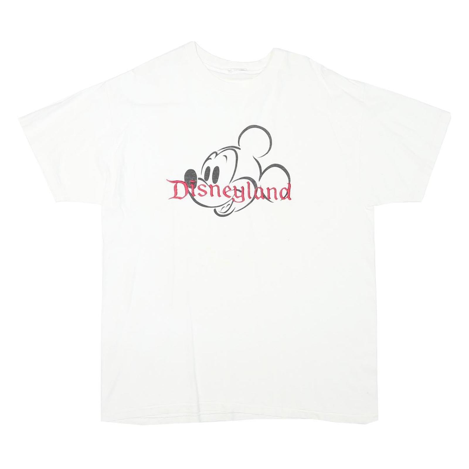 DISNEY Mens White Graphic T-Shirt L Short Sleeve Crew Neck Disneyland Refurbished - N/A refurbished available on Cerqular