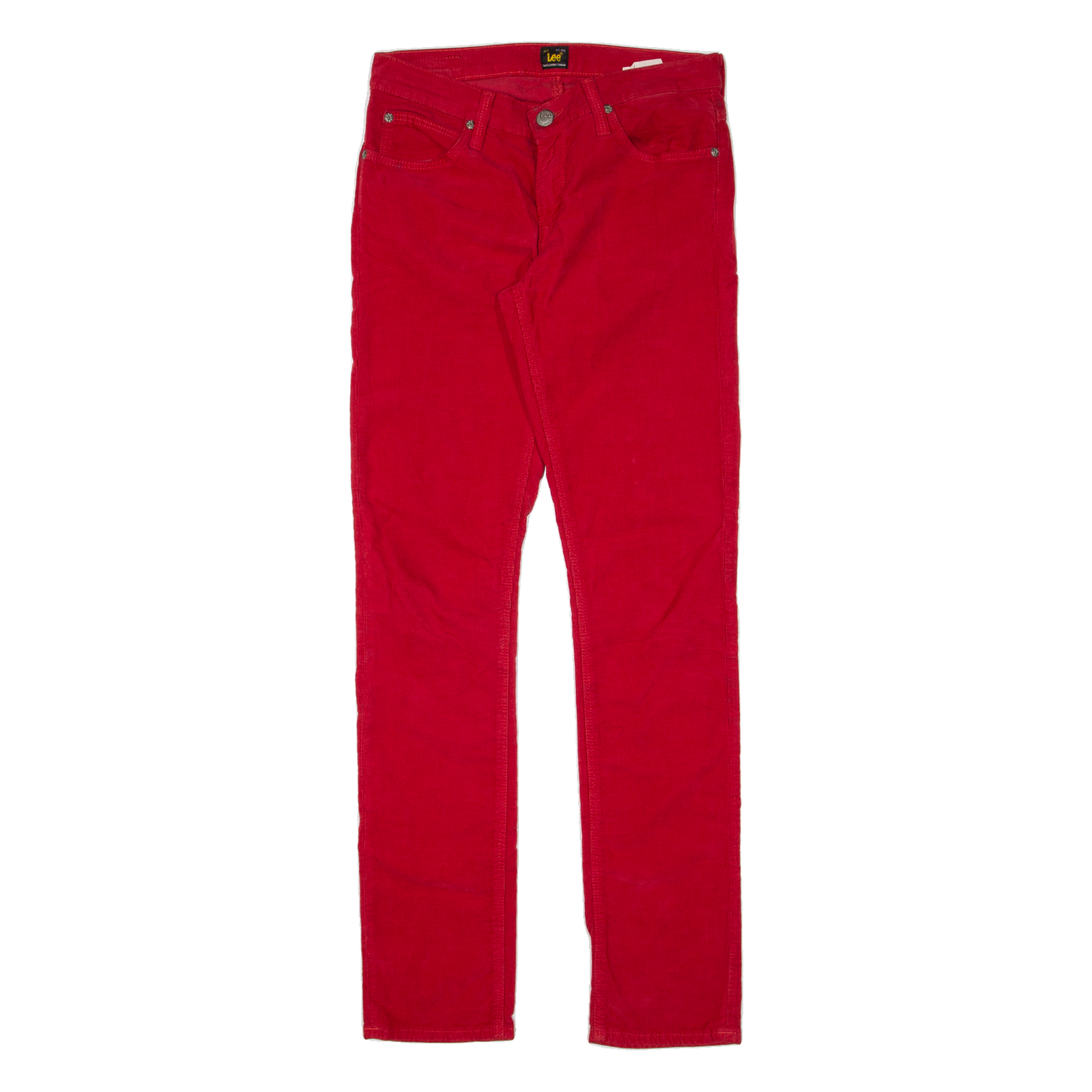 LEE Jade Womens Corduroy Trousers Red Slim Straight W29 L33 Refurbished - N/A refurbished available on Cerqular