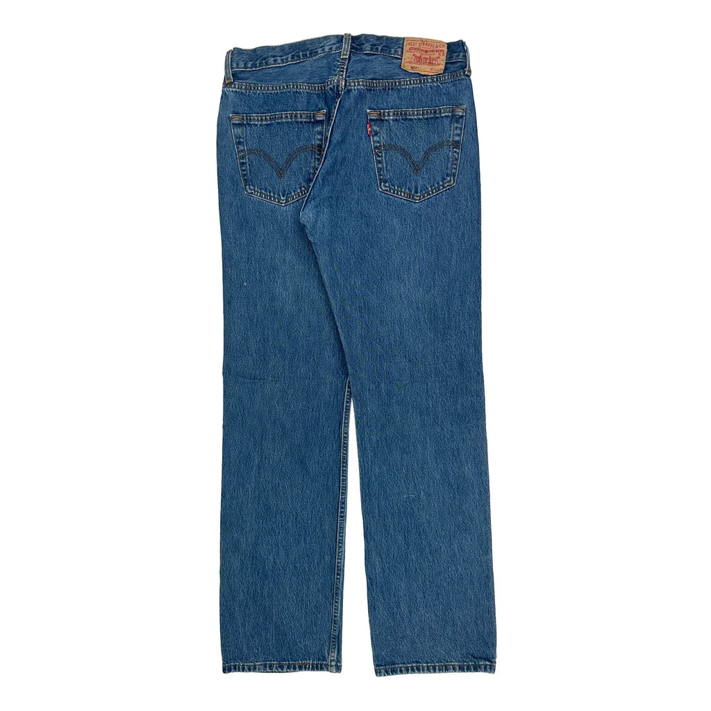 501 Levis Jeans - 34W 30L Blue Denim Refurbished - Thrifted (note: this is a term often used to describe second- refurbished available on Cerqular