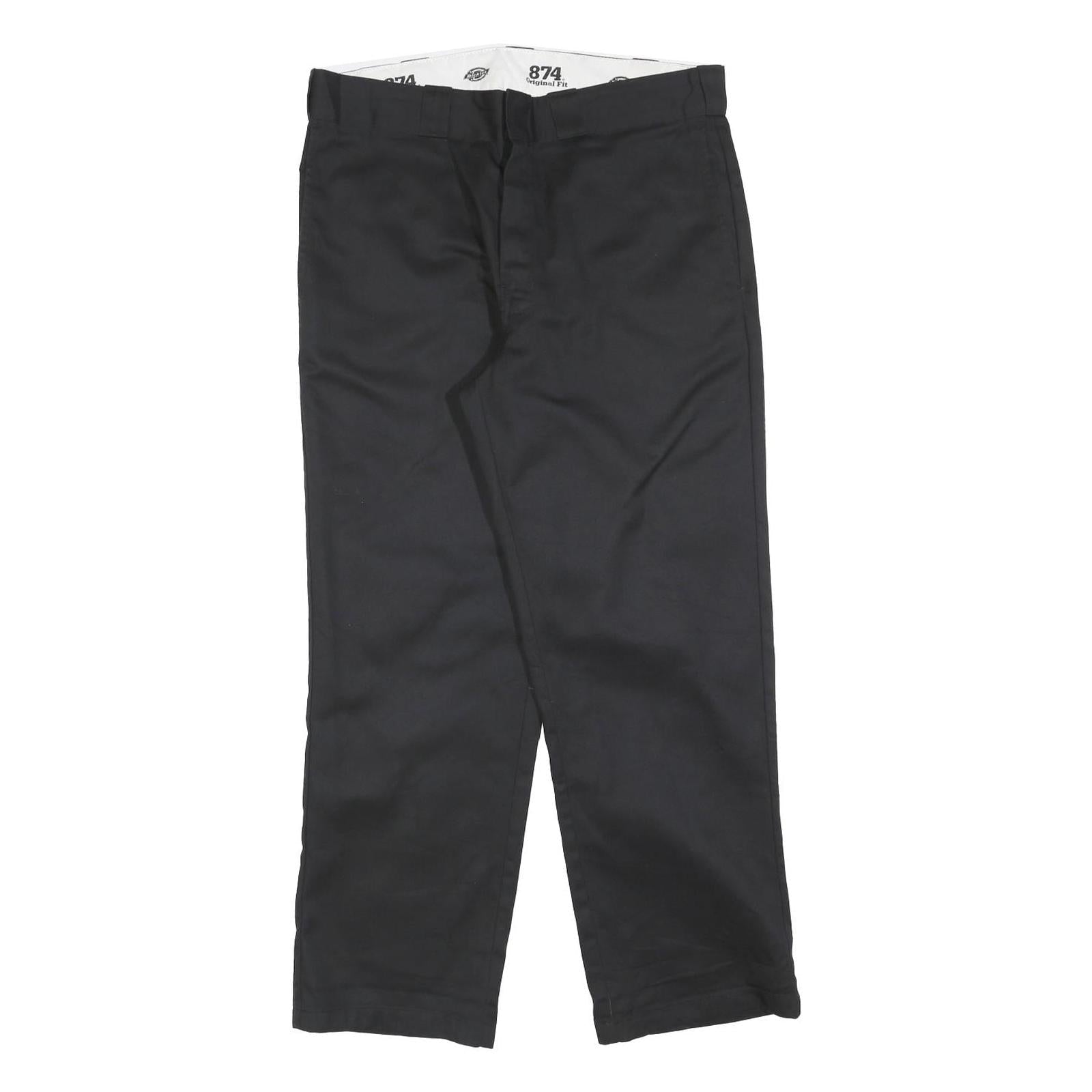 DICKIES Mens Black Relaxed Straight Trousers W34 L28 Workwear Zip Closure Refurbished - N/A refurbished available on Cerqular