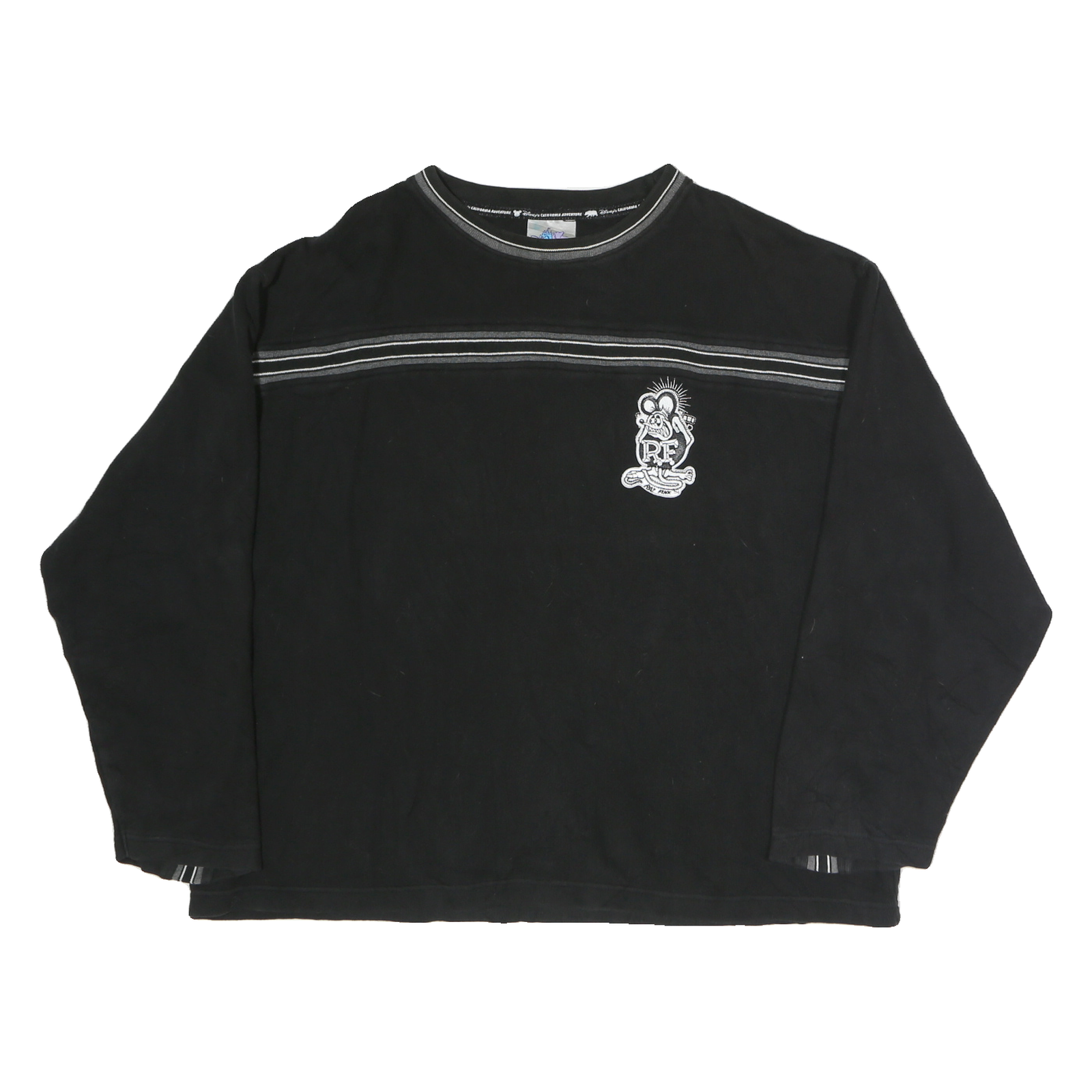 DISNEYLAND Mens Black Patterned Crew Neck Basic Knit XL Cotton Casual Comfort Refurbished - N/A refurbished available on Cerqular