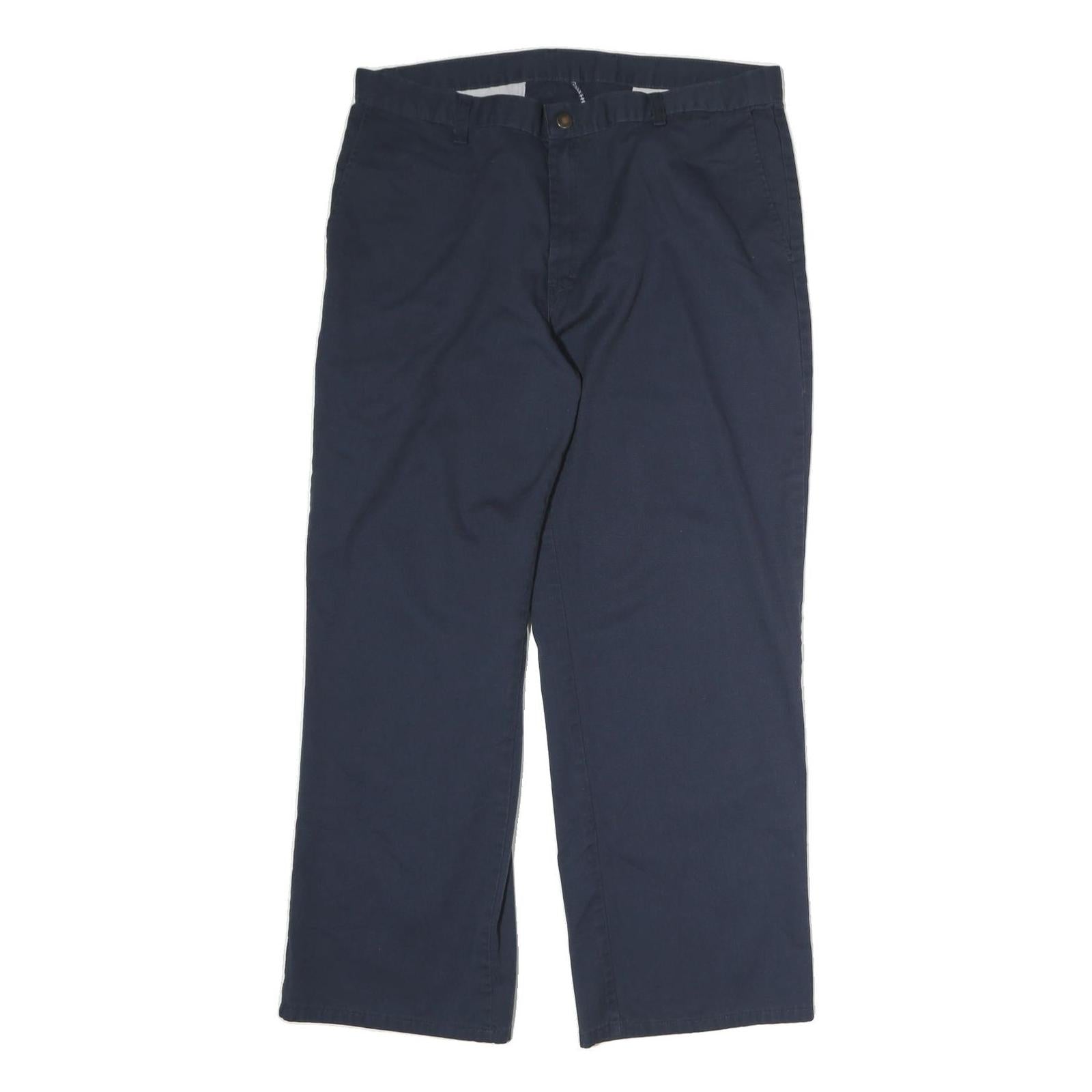 DICKIES Mens Cotton Blend Navy Regular Straight Trousers W36 L30 Workwear Refurbished - N/A refurbished available on Cerqular