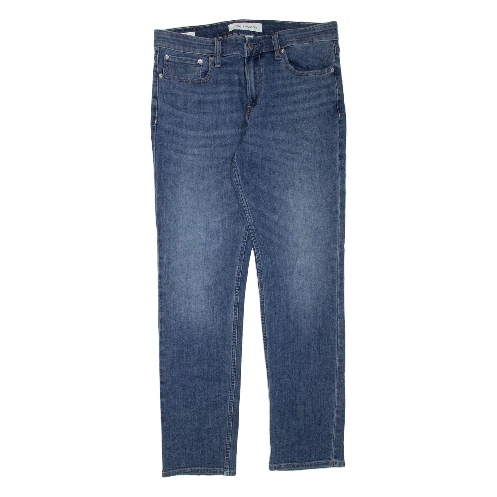 CALVIN KLEIN JEANS Mens Jeans Blue Regular Skinny Stone Wash W32 L32 Refurbished - N/A refurbished available on Cerqular