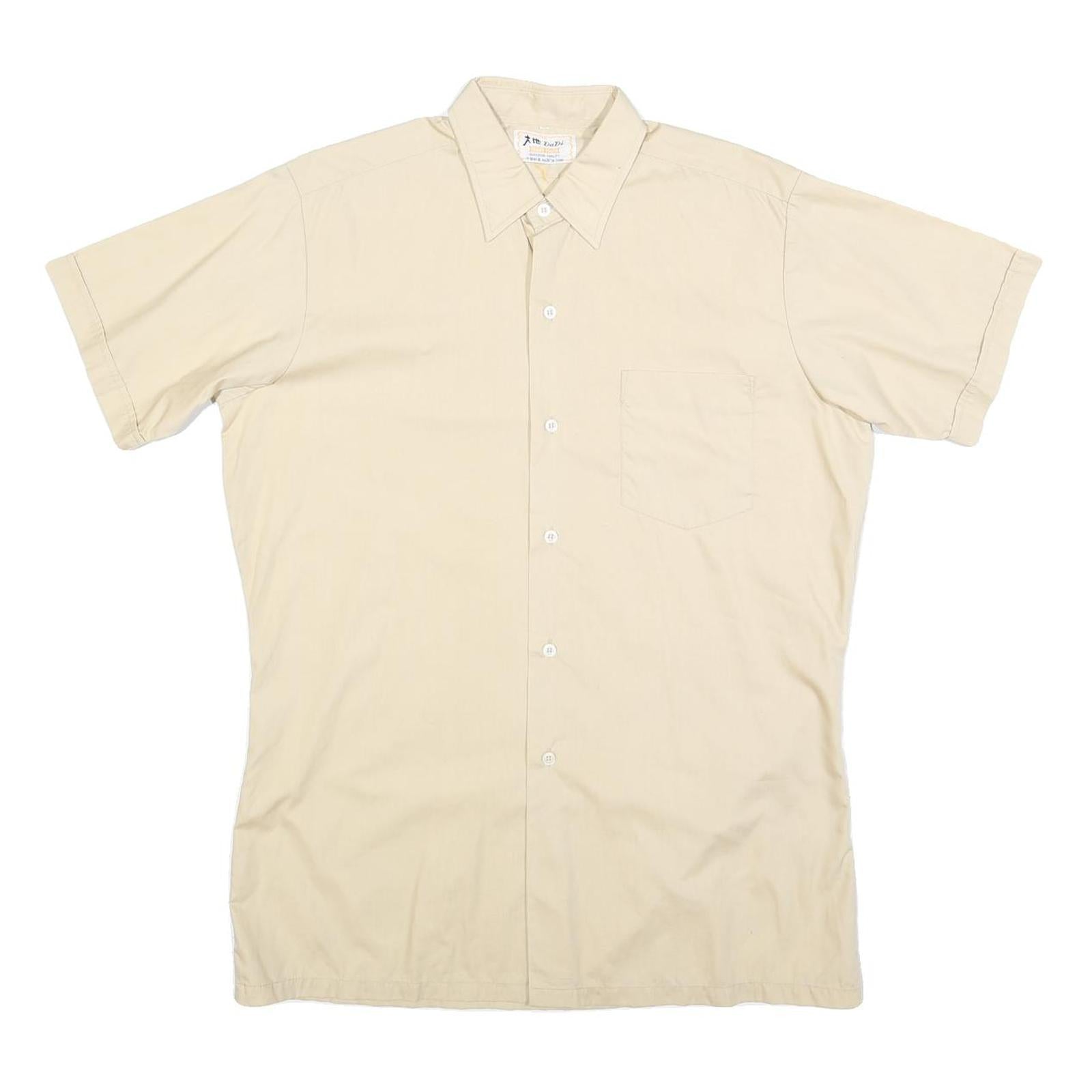 DA DI Mens Beige Shirt L Cotton Blend Short Sleeve Lightweight Casual Refurbished - N/A refurbished available on Cerqular
