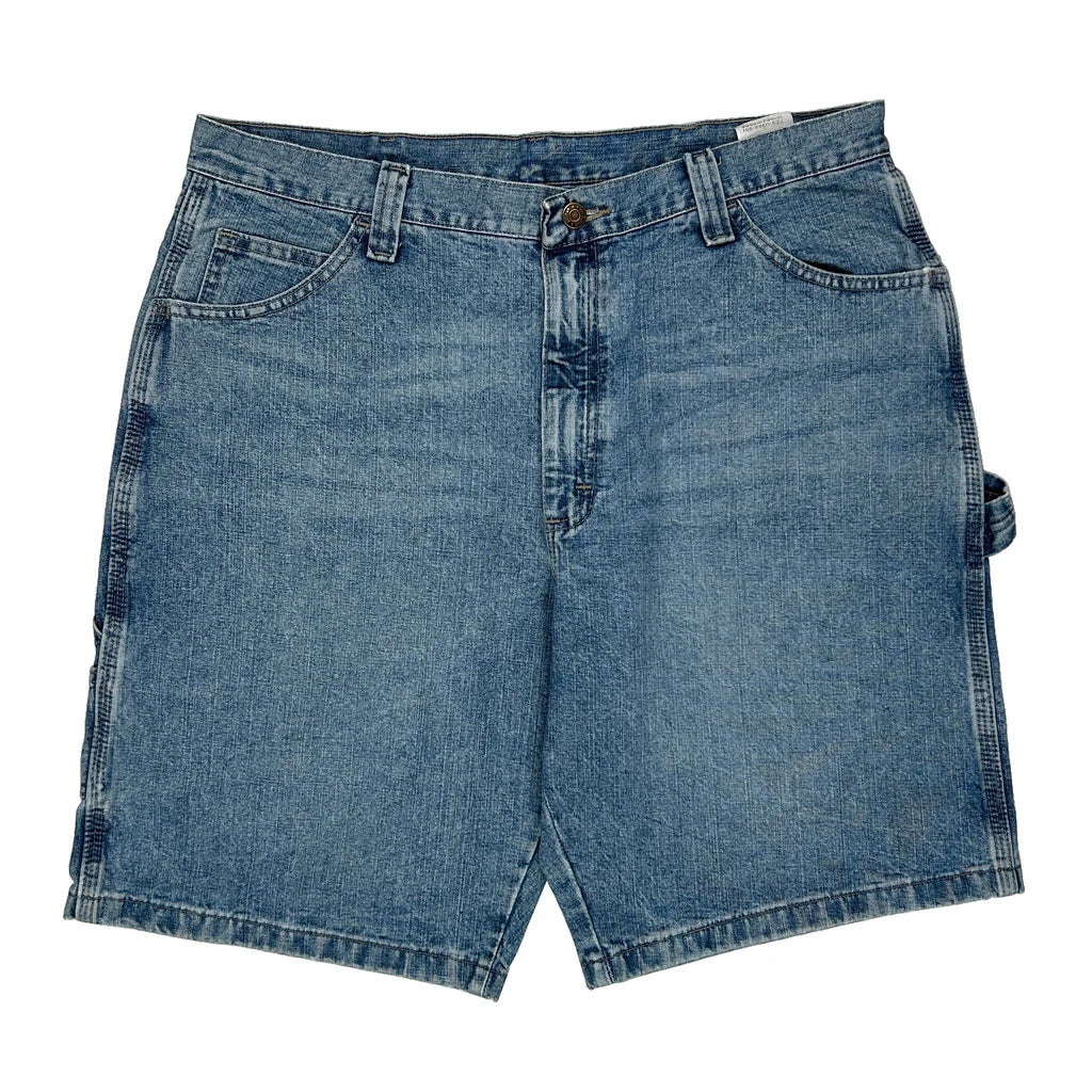 Levis Denim Shorts - 36W 10L Blue Cotton Refurbished - Thrifted (note: this is a term often used to describe second- refurbished available on Cerqular