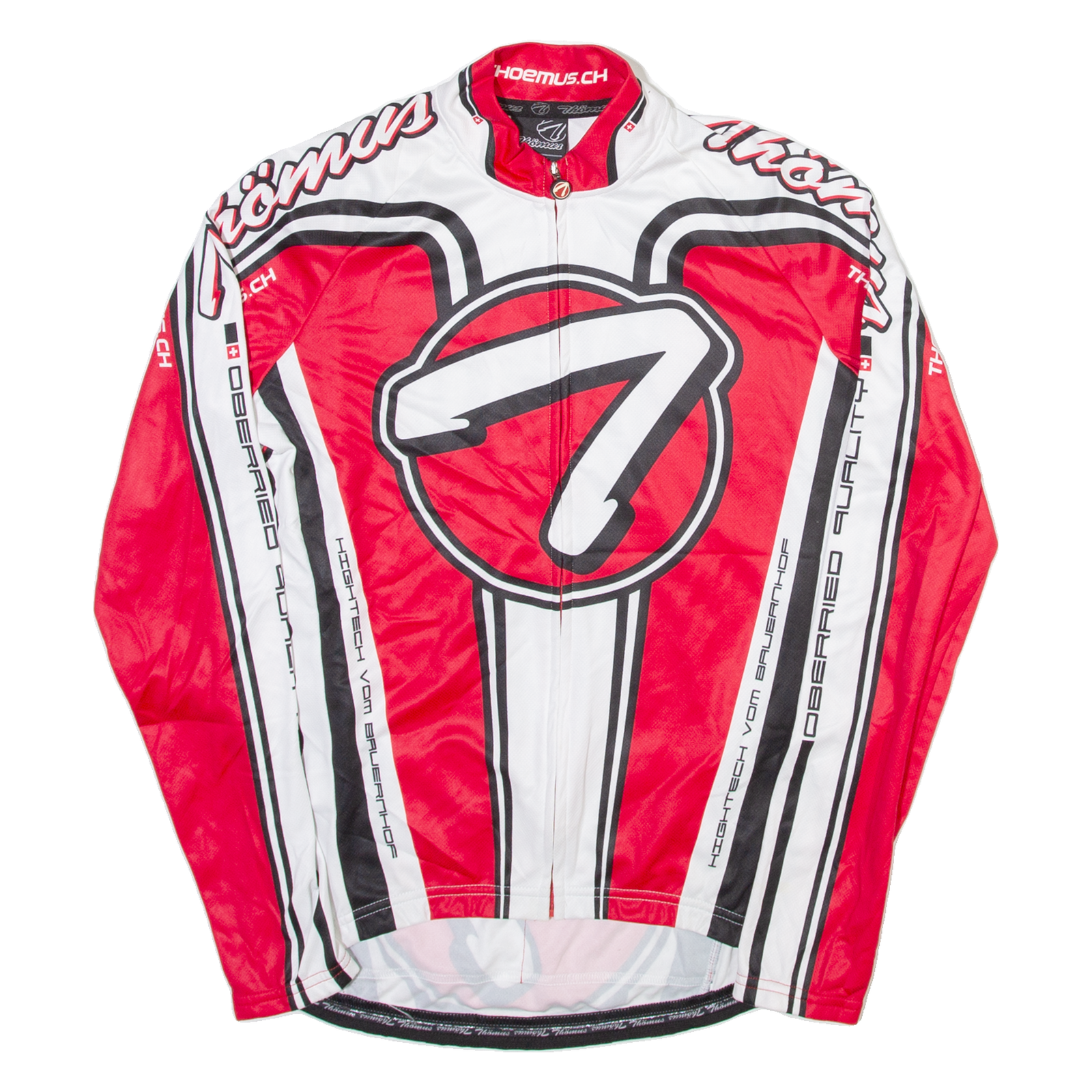 THOEMUS Cycling Full Zip Mens Jersey Red Long Sleeve S Refurbished - N/A refurbished available on Cerqular