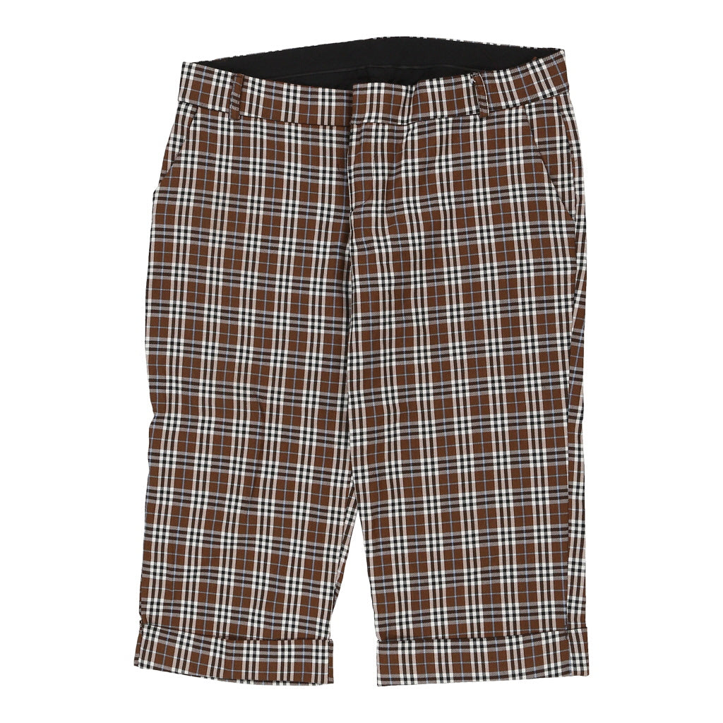 Unbranded Checked Shorts - 34W UK 12 Brown Cotton Refurbished - Thrifted (note: this is a term often used to describe second- refurbished available on Cerqular