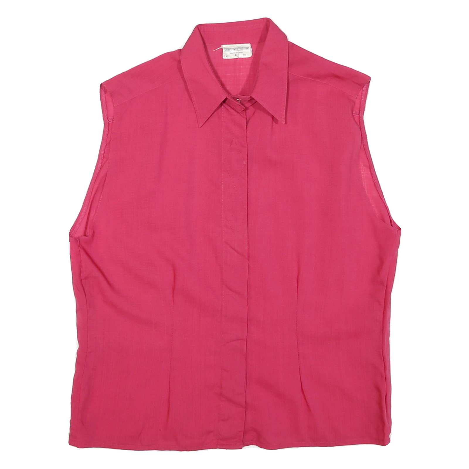 SOMMERMAN Womens Pink Sleeveless Shirt Round Neck Plain UK 14 Cotton Blend Top Refurbished - N/A refurbished available on Cerqular
