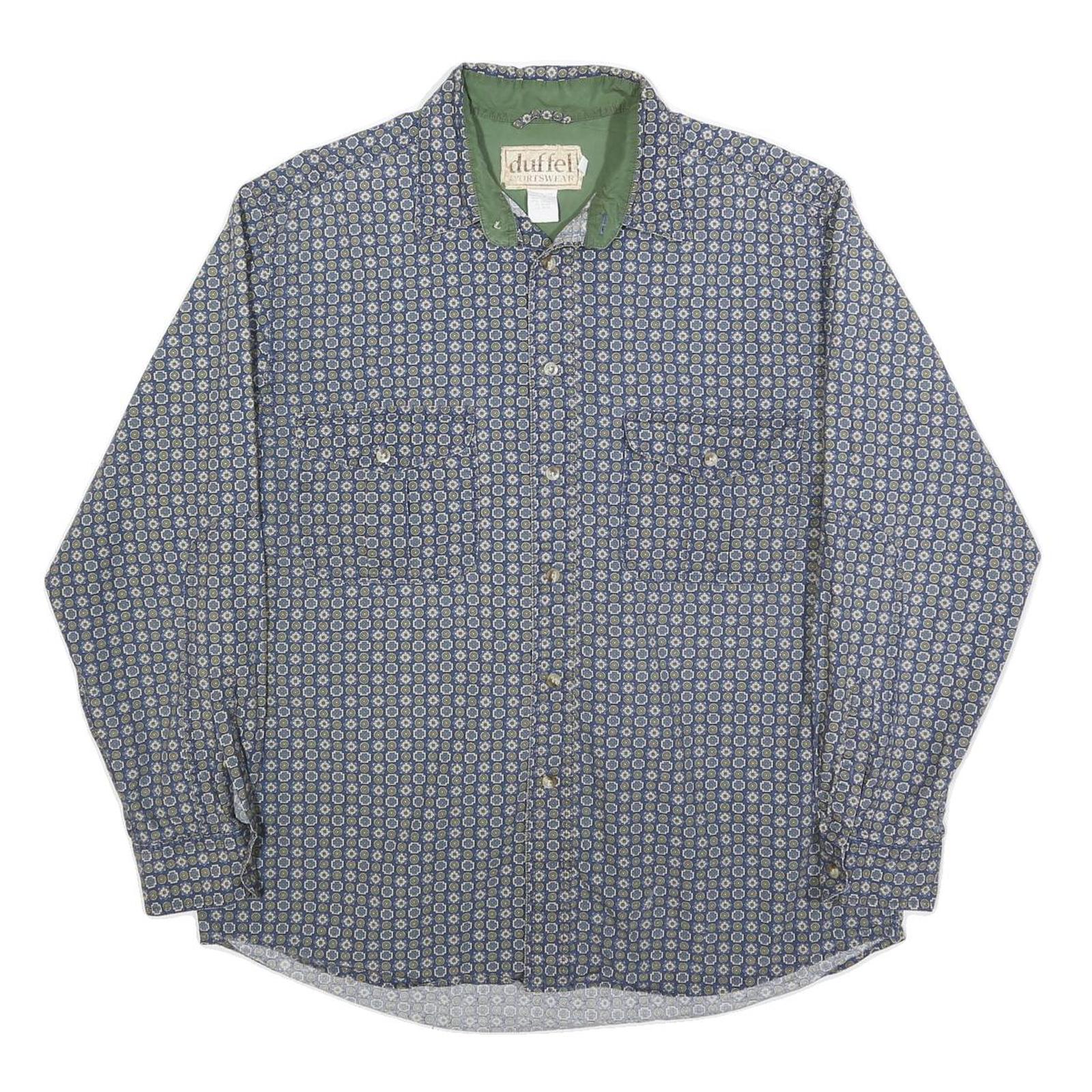 Buy DUFFEL Mens Blue & Green Cotton Blend Shirt M Long Sleeve Casual Patterned Refurbished - $19.49 DUFFEL Mens Blue & Green Cotton Blend Shirt M Long Sleeve Casual Patterned Refurbished - N/A refurbished available on Cerqular